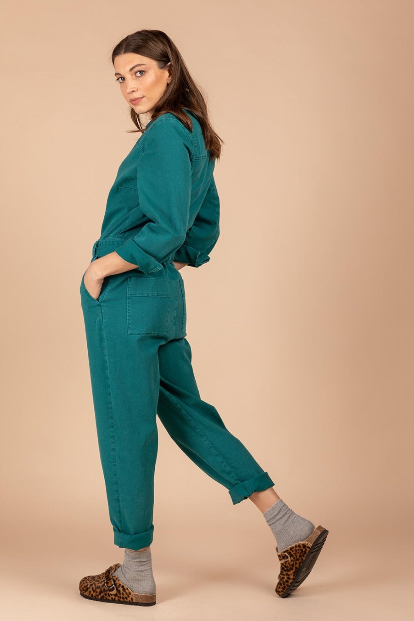 BOILERSUIT IN STRETCH DENIM (7517) - Four Roses