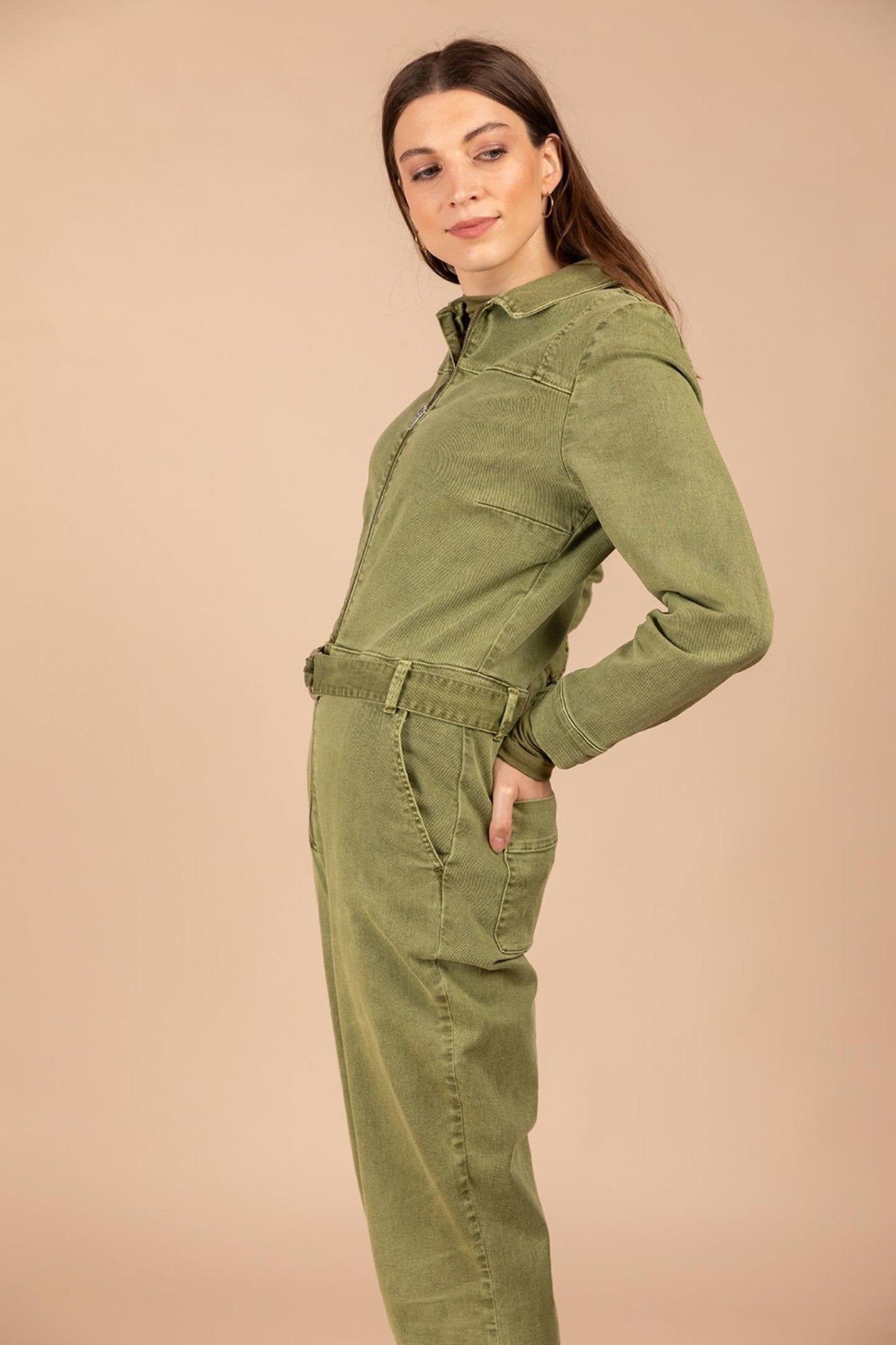 BOILERSUIT IN STRETCH DENIM (7517) - Four Roses