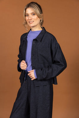 BOXY HEMDJASJE IN GRIJZE DENIM (9682) - Four Roses