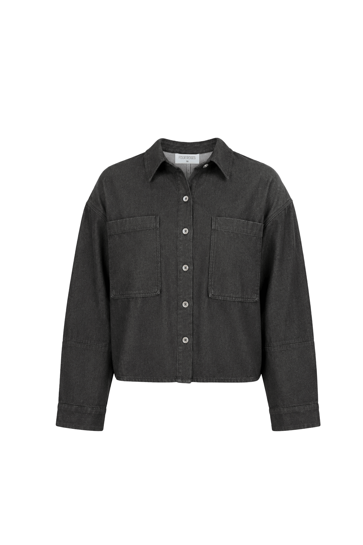 BOXY HEMDJASJE IN GRIJZE DENIM (9682) - Four Roses