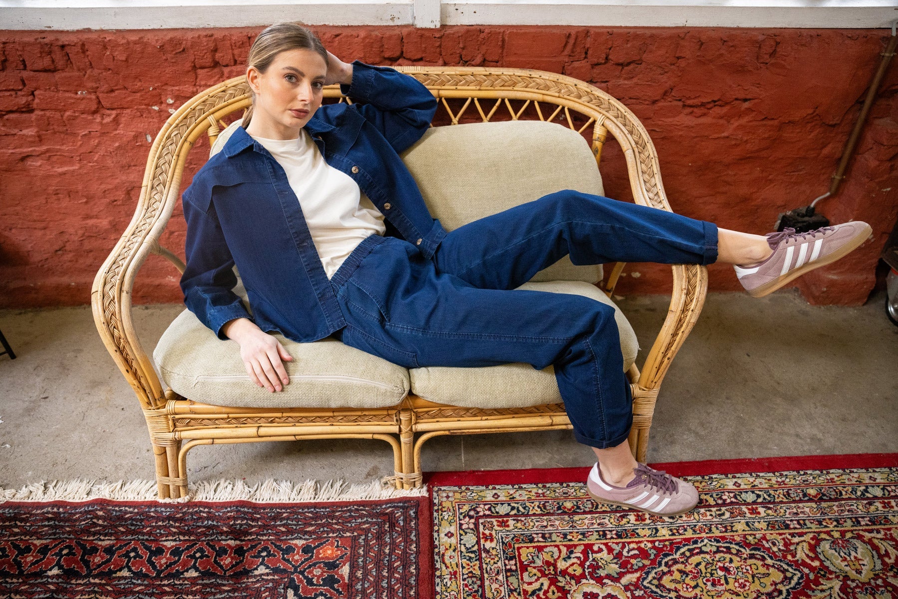 PANTALON EN DENIM BLEU (9149) - Four Roses