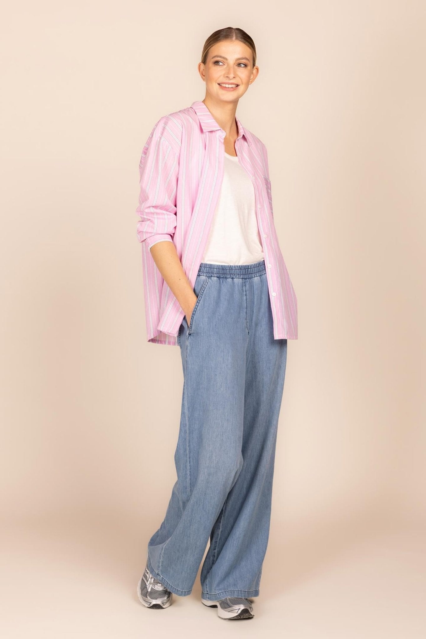 BROEK IN TENCEL JEANS (9018) - Four Roses
