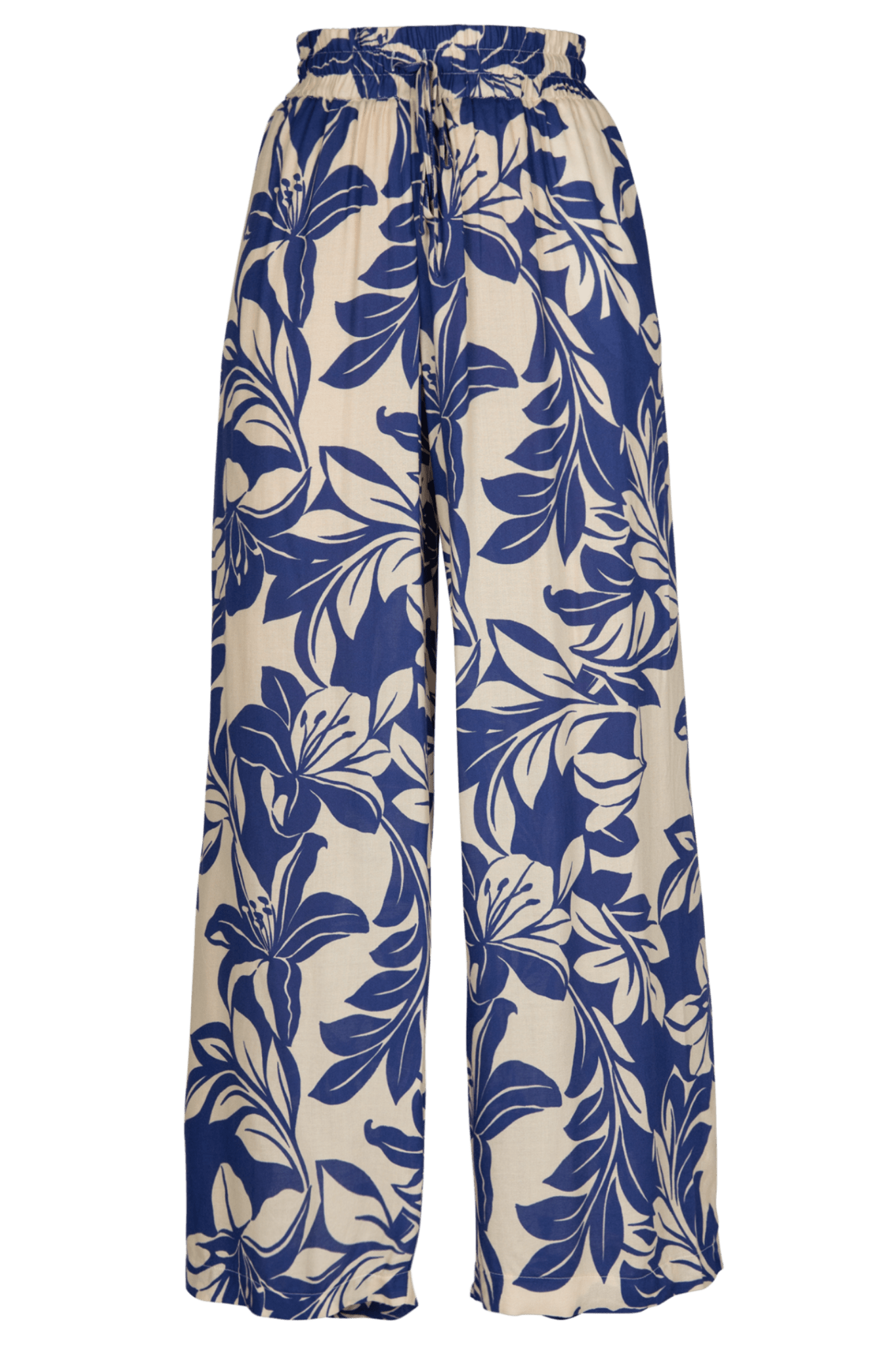 BROEK MET BLAUWE BLOEMENPRINT (8123) - Four Roses