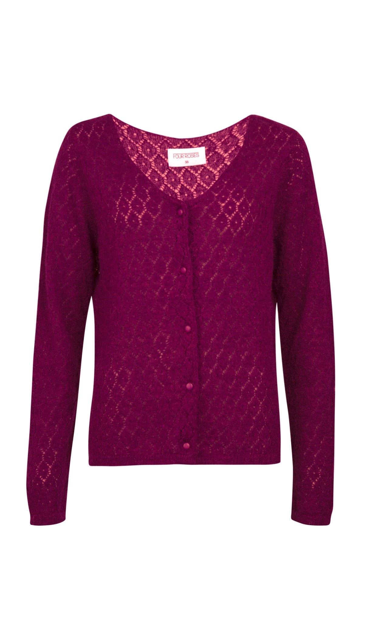 CARDIGAN IN ALPACAGAREN (7568) - Four Roses