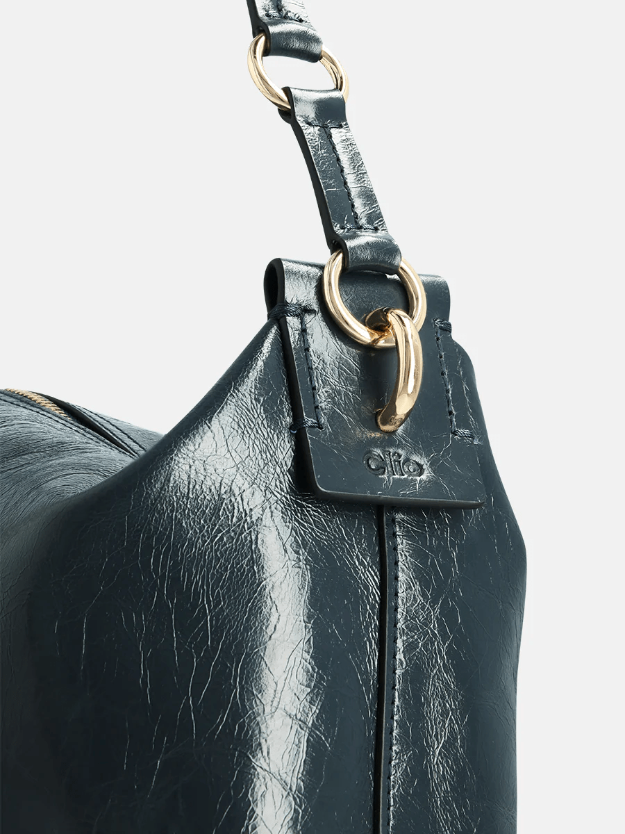 CLIO GOLDBRENNER - Charly Crinkle Patent - Night Blue - Four Roses