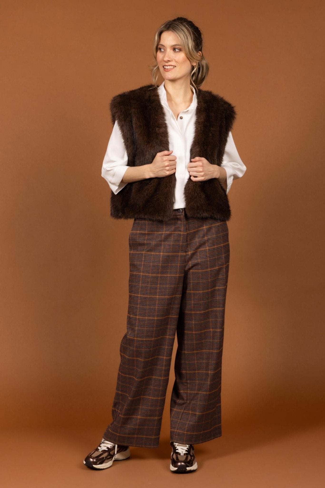 CULOTTE BROEK IN MULTICOLOR RUIT (9591) - Four Roses