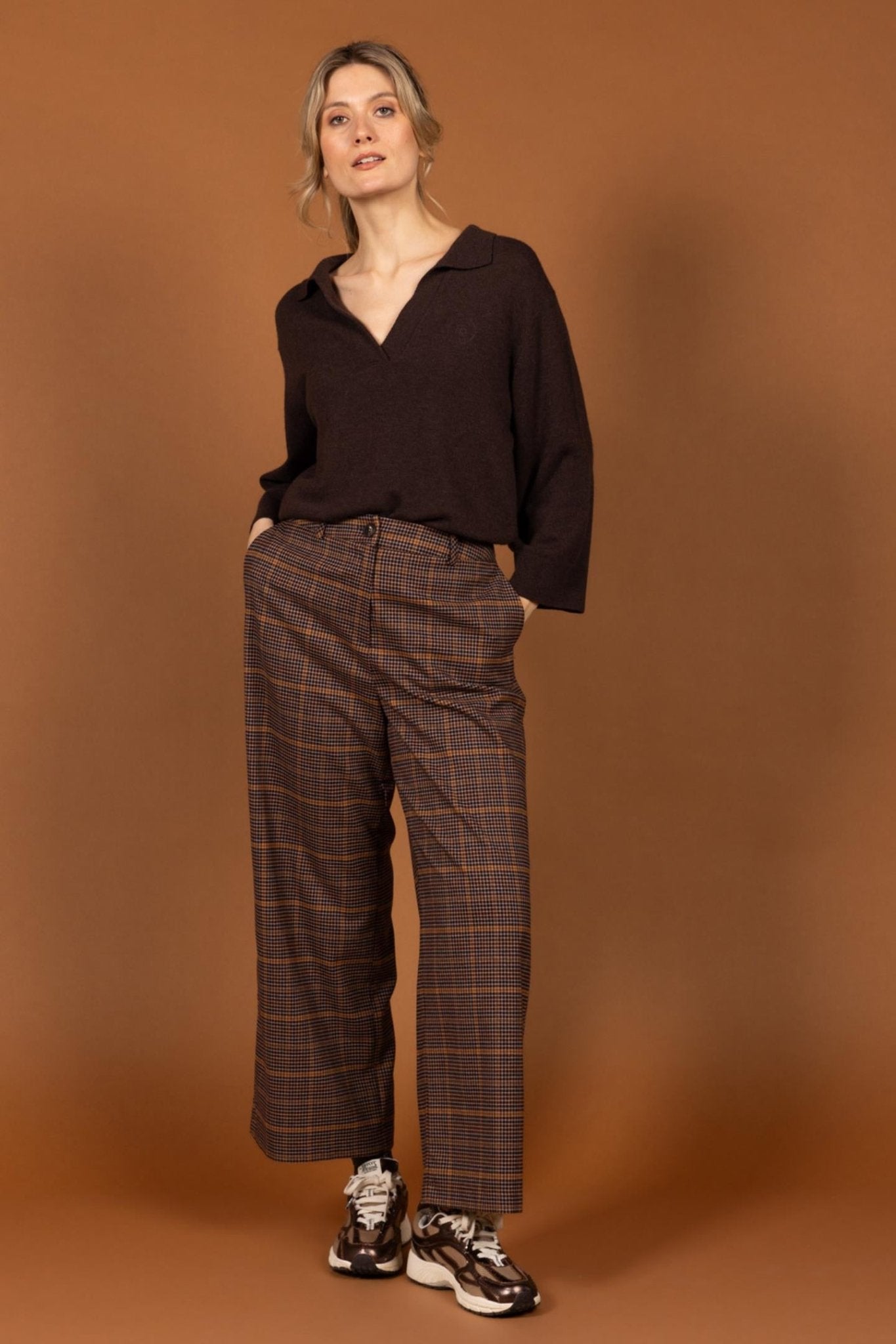 CULOTTE BROEK IN MULTICOLOR RUIT (9591) - Four Roses