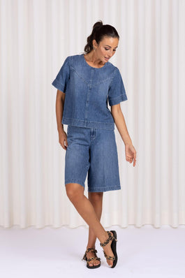 DENIM BLOUSE (9011) - Four Roses