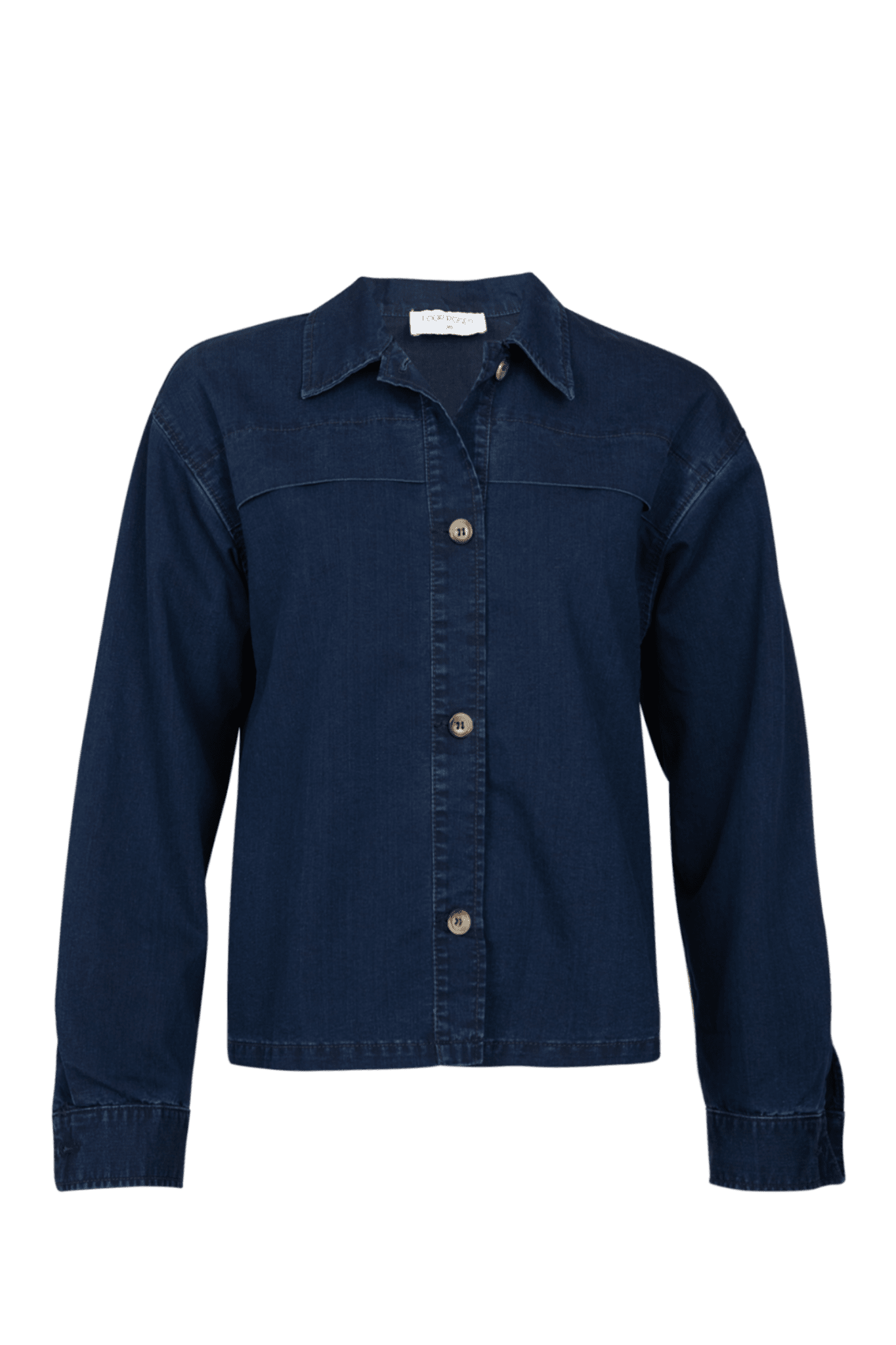 DOORKNOOPHEMD IN BLAUWE DENIM (9148) - Four Roses