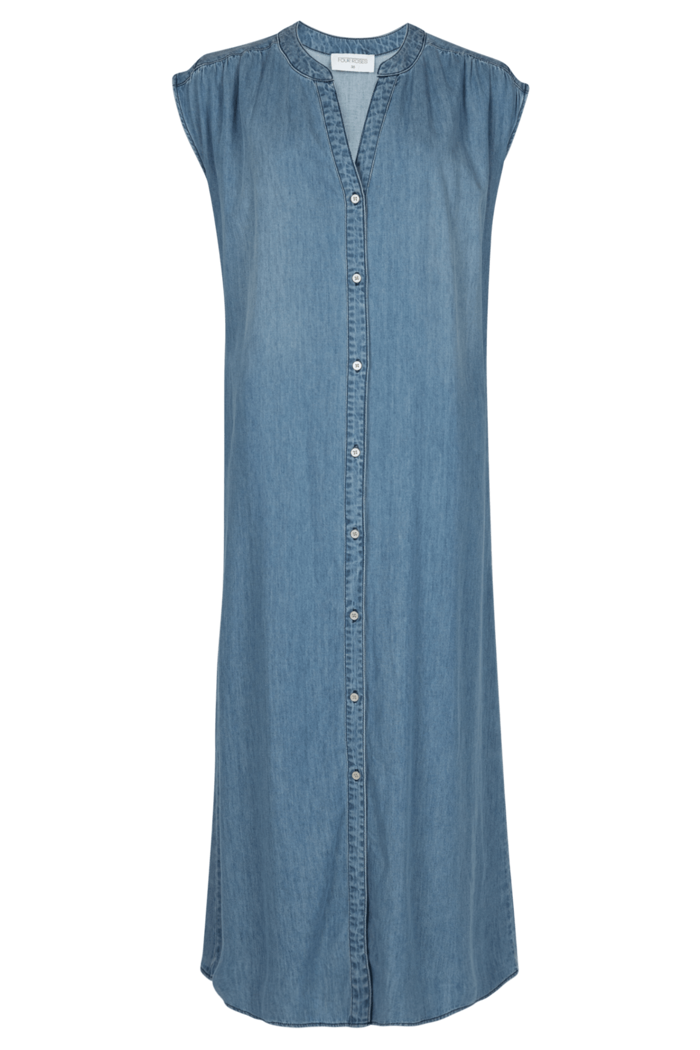 ROBE À BOUTONS EN JEAN CLAIR (C9017) - Four Roses