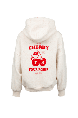 ECRU 'CHERRY' HOODIE IN MOLLETON (9557) - Four Roses