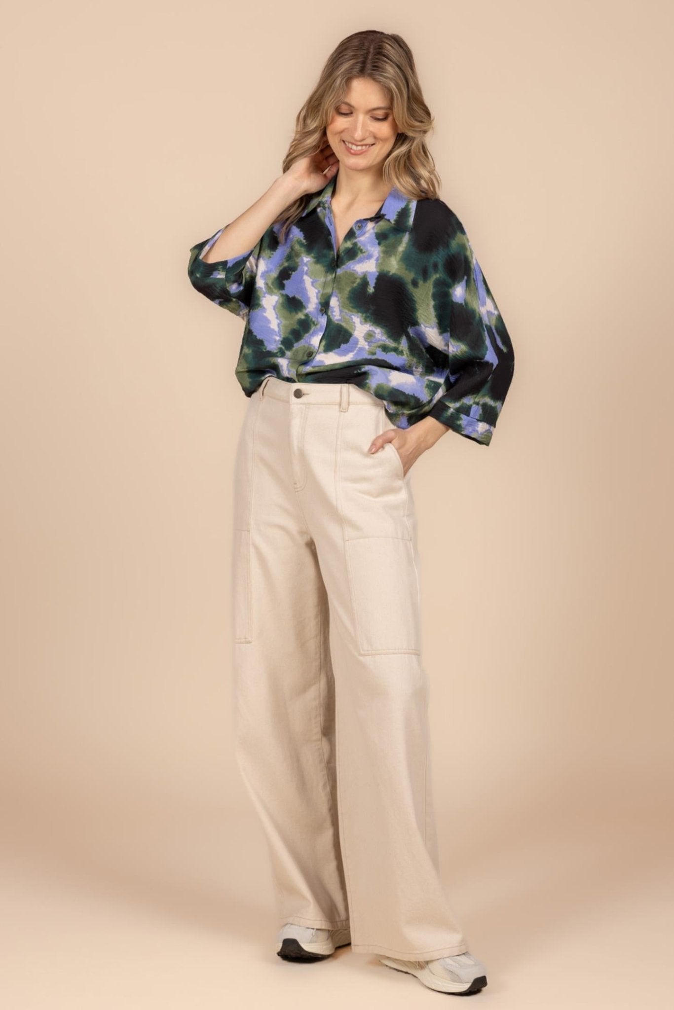 ECRU DENIM MET ZAKKEN WIDE FIT (9659) - Four Roses