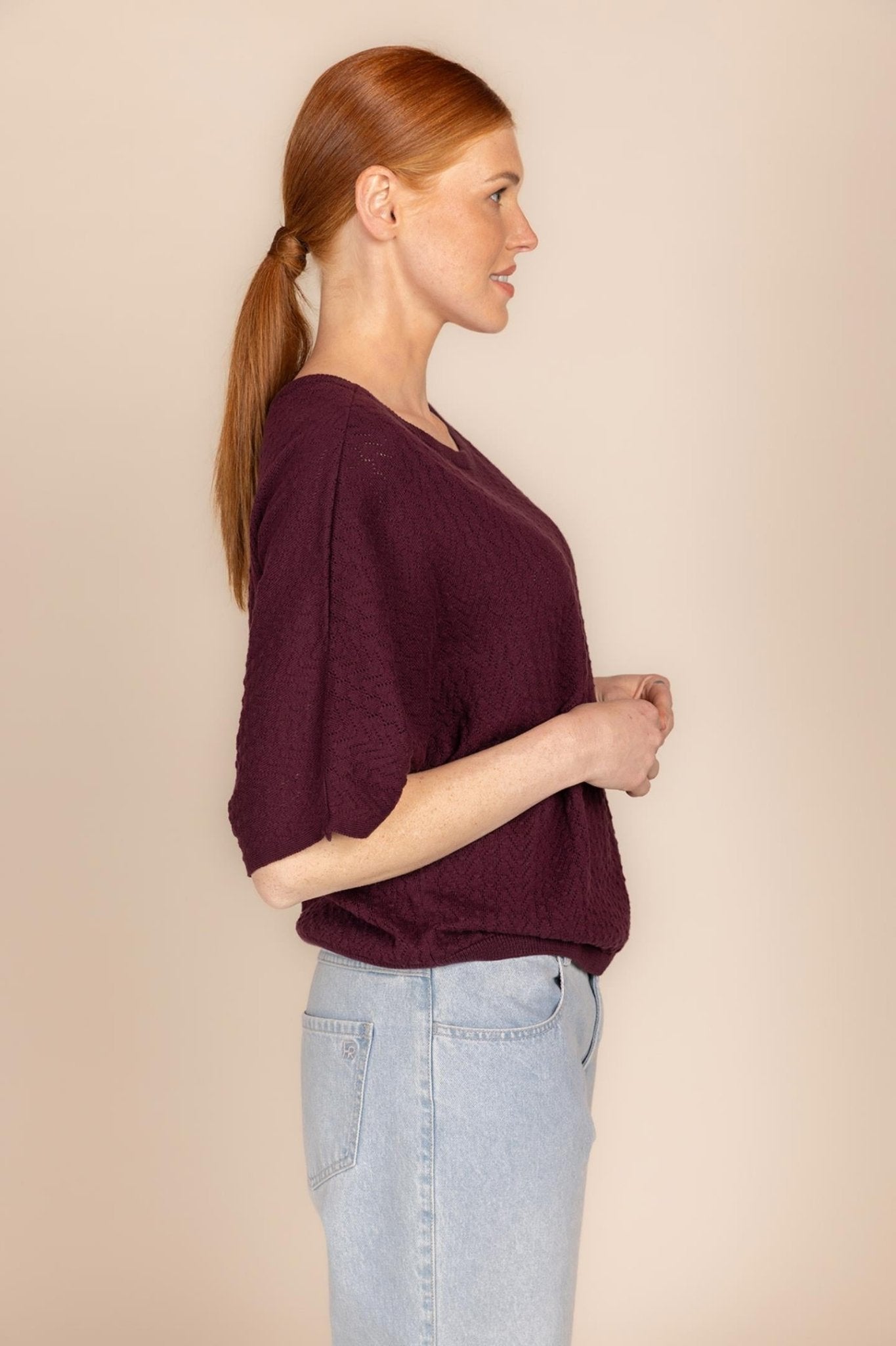 FIJNE KATOENEN SWEATER MET BOOTHALS (9020) - Four Roses