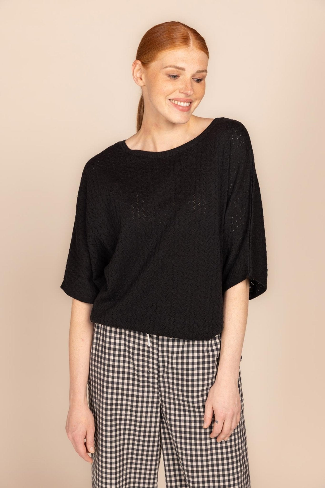 FIJNE KATOENEN SWEATER MET BOOTHALS (9020) - Four Roses