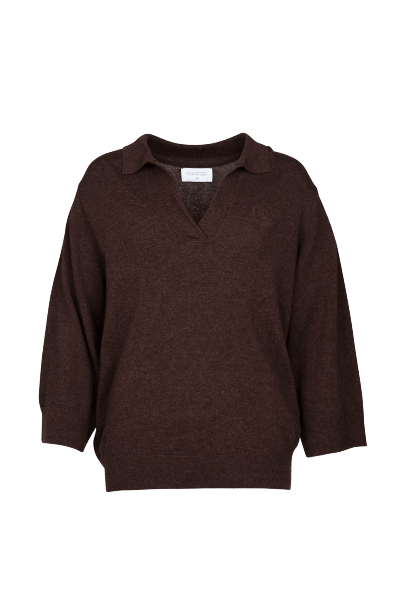 GEBREIDE POLO MET V-HALS (9530) - Four Roses