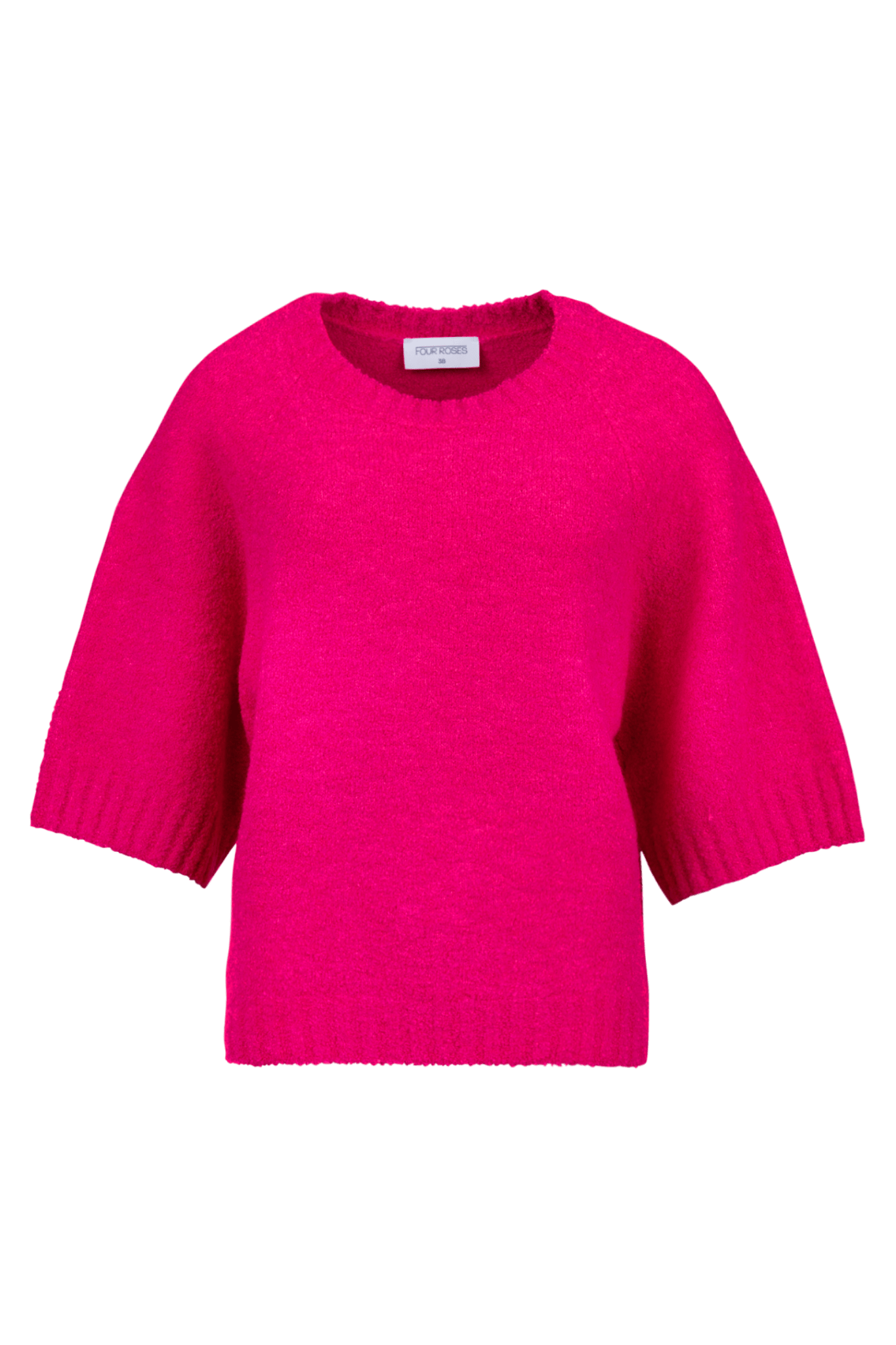 GEBREIDE TRUI IN BOUCLE MET DRIEKWART MOUW (9517) - Four Roses