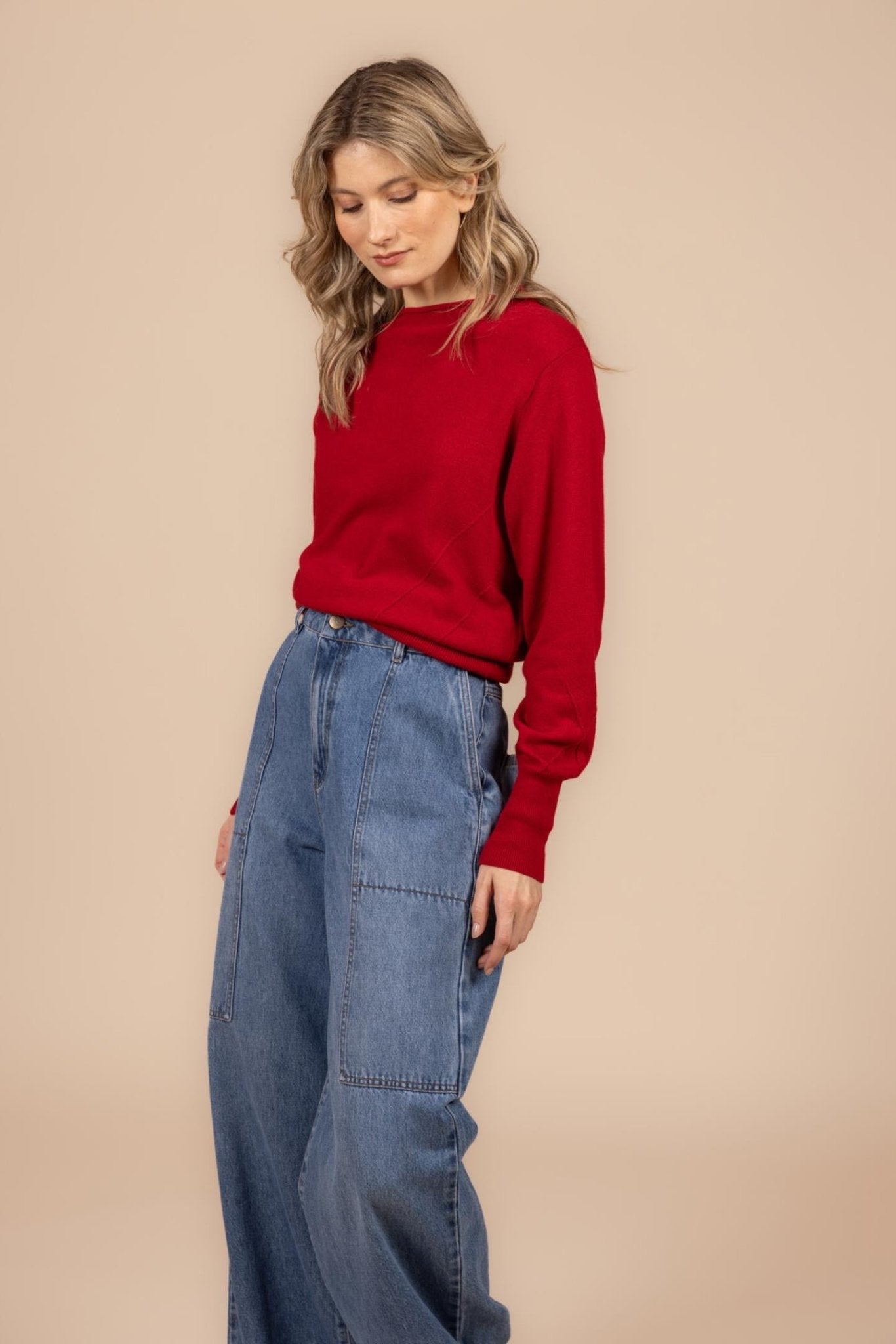 GEBREIDE TRUI IN MIX VAN CASHMERE EN VISCOSE (9529) - Four Roses
