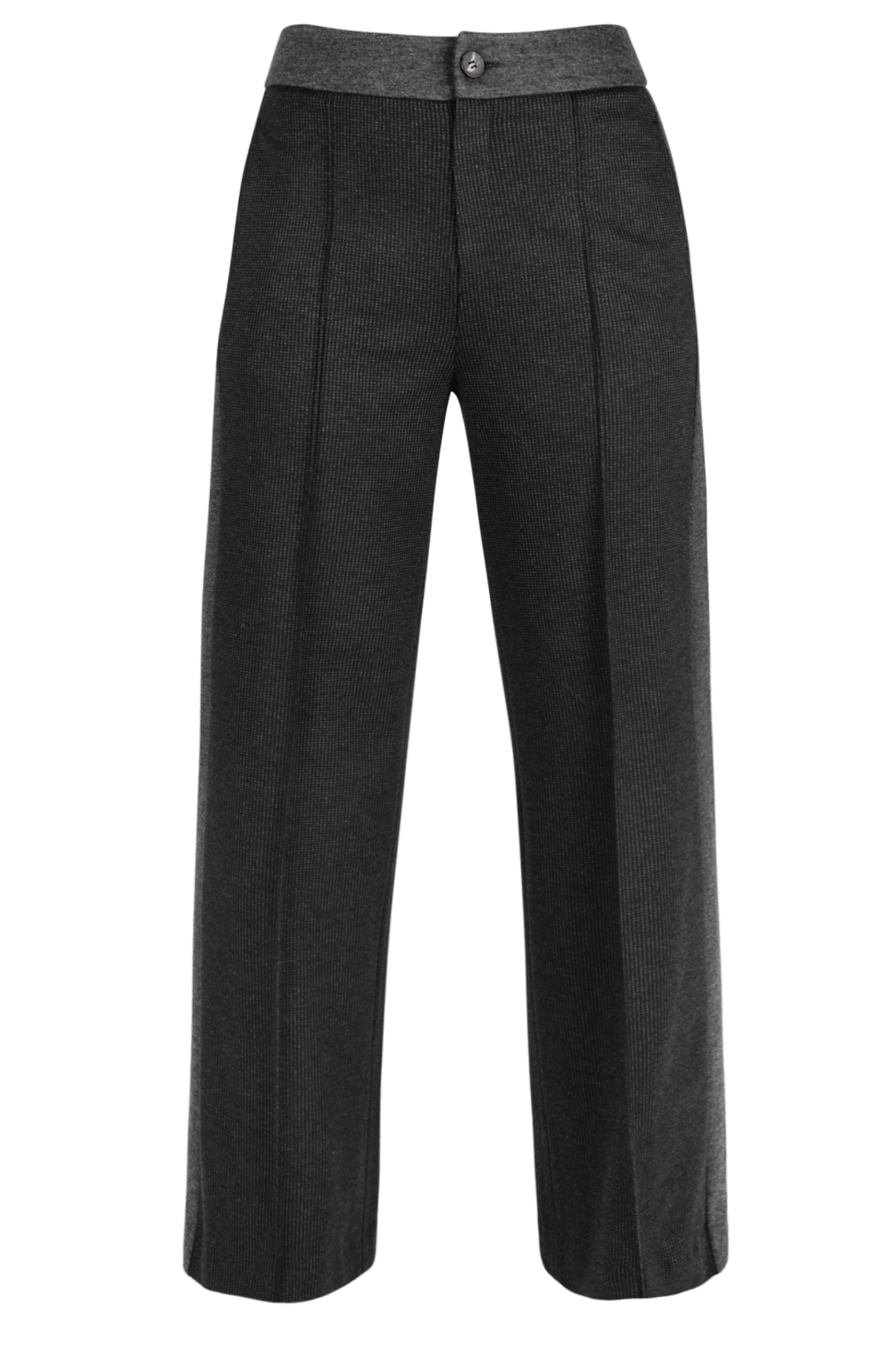 GEKLEDE BROEK MET PLOOI IN DONKERGRIJS (9602) - Four Roses
