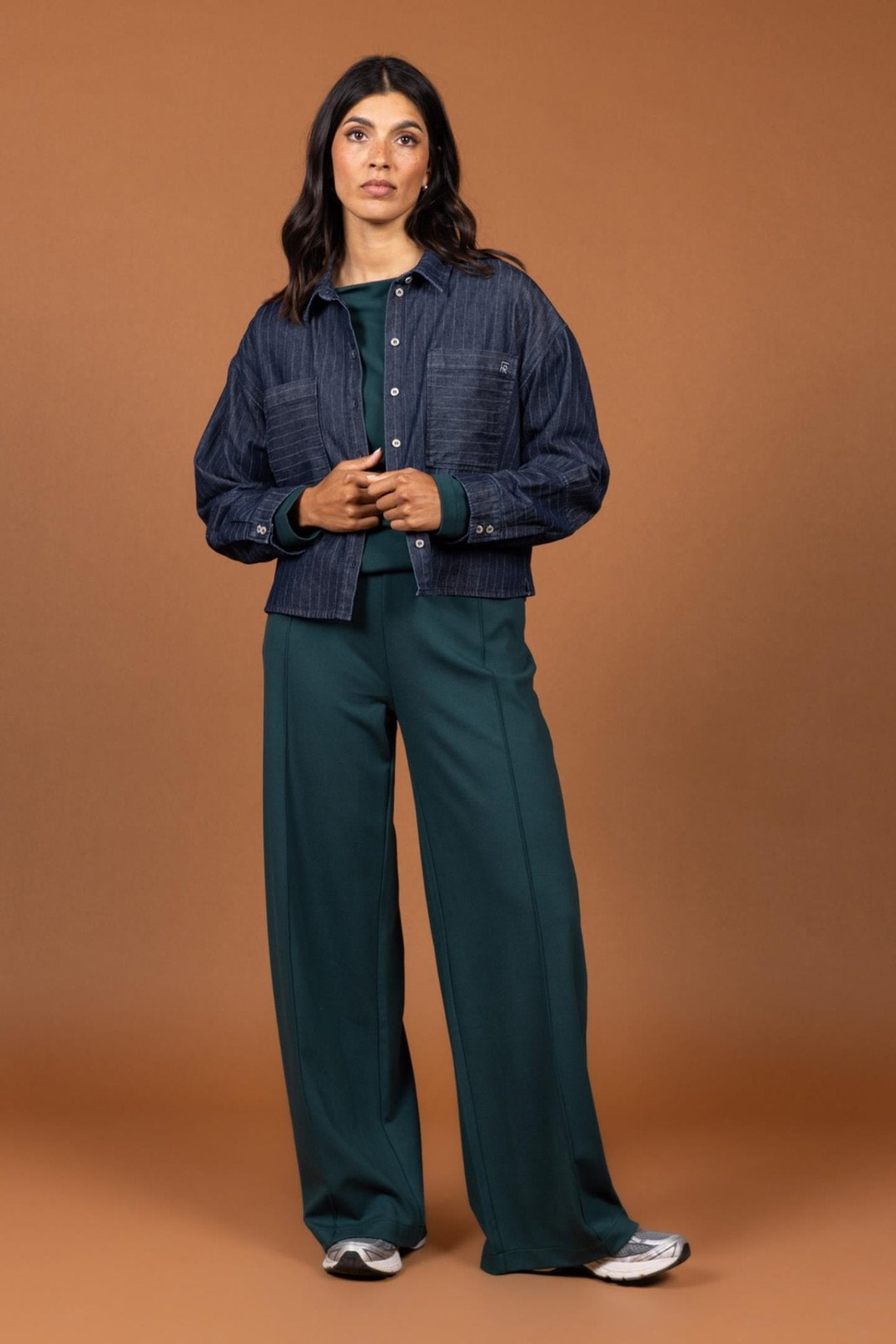 GEKLEDE BROEK MET WIJDERE PIJPEN (9540) - Four Roses
