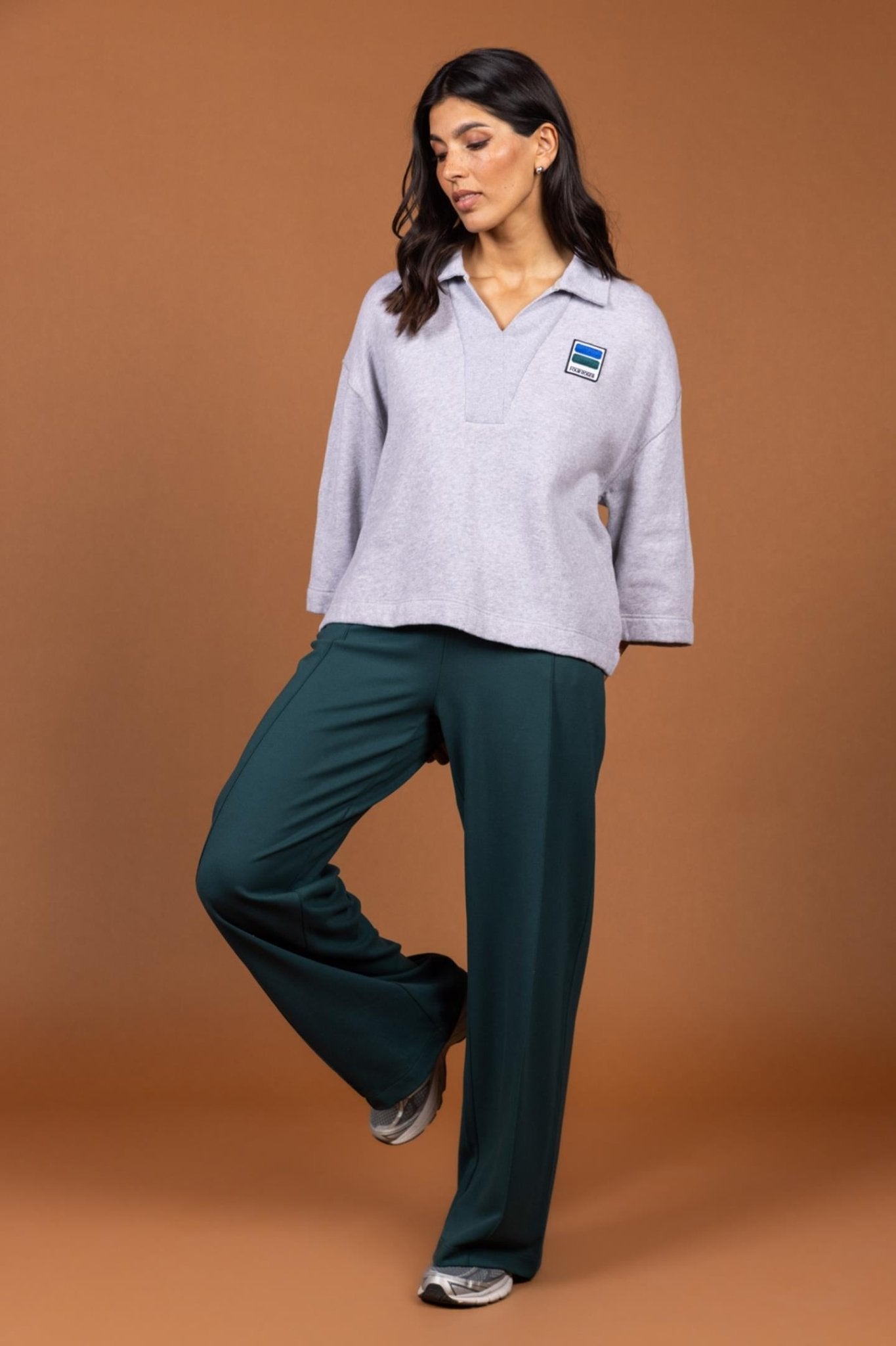GEKLEDE BROEK MET WIJDERE PIJPEN (9540) - Four Roses