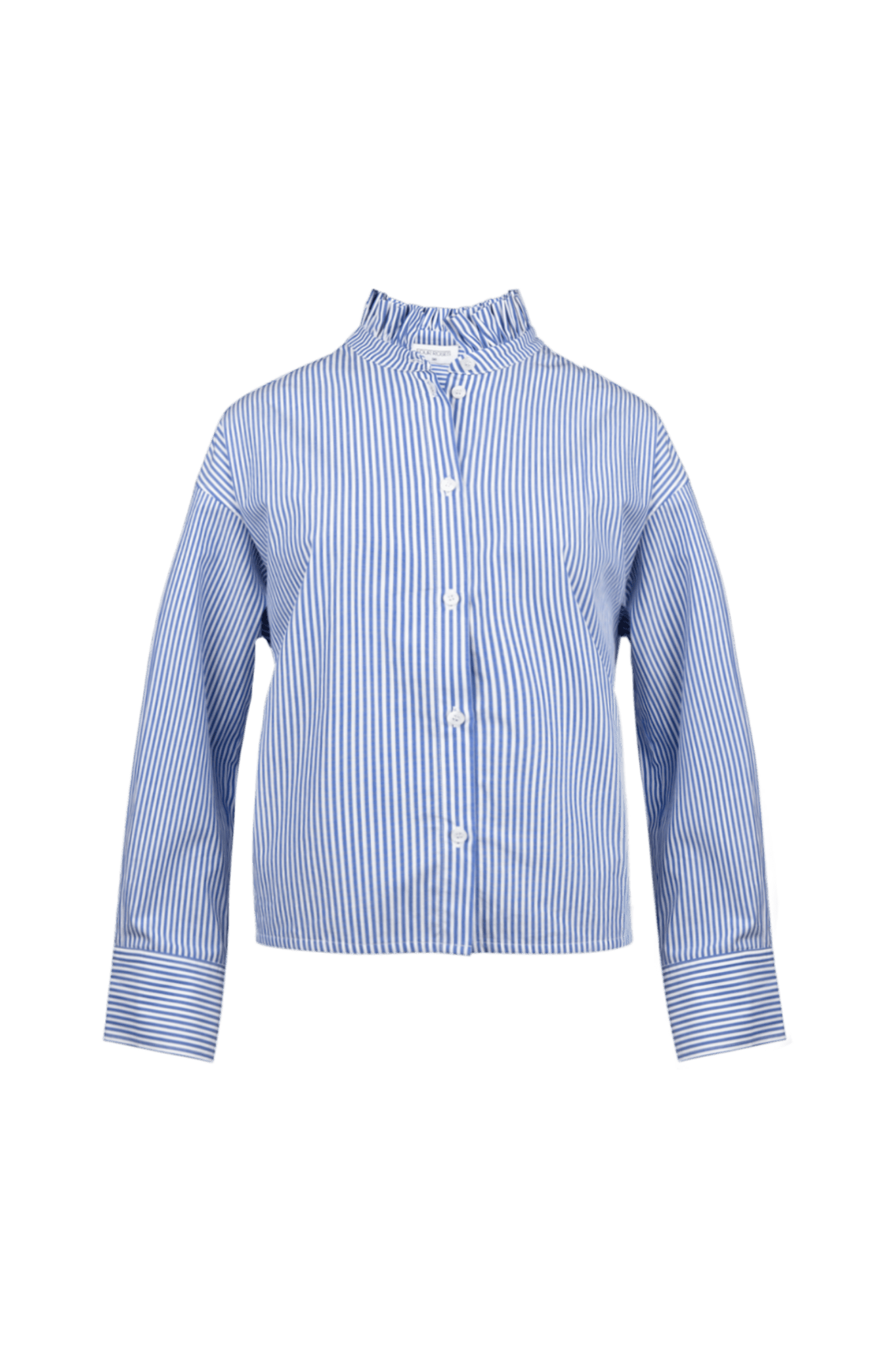 GESTREEPT HEMD MET FANTASIEKRAAG IN BLAUW (9583) - Four Roses