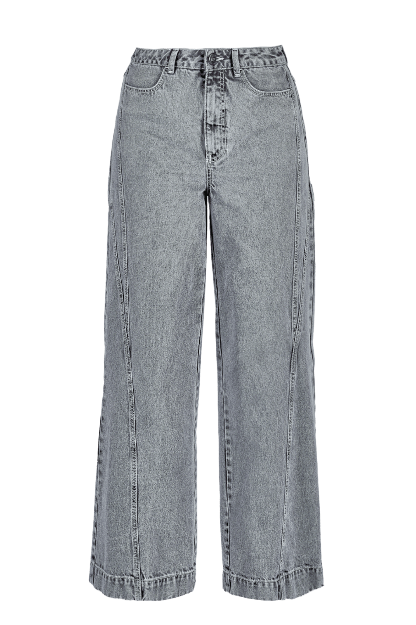 GREY WIDE LEG DENIM JEANS (9505) - Four Roses
