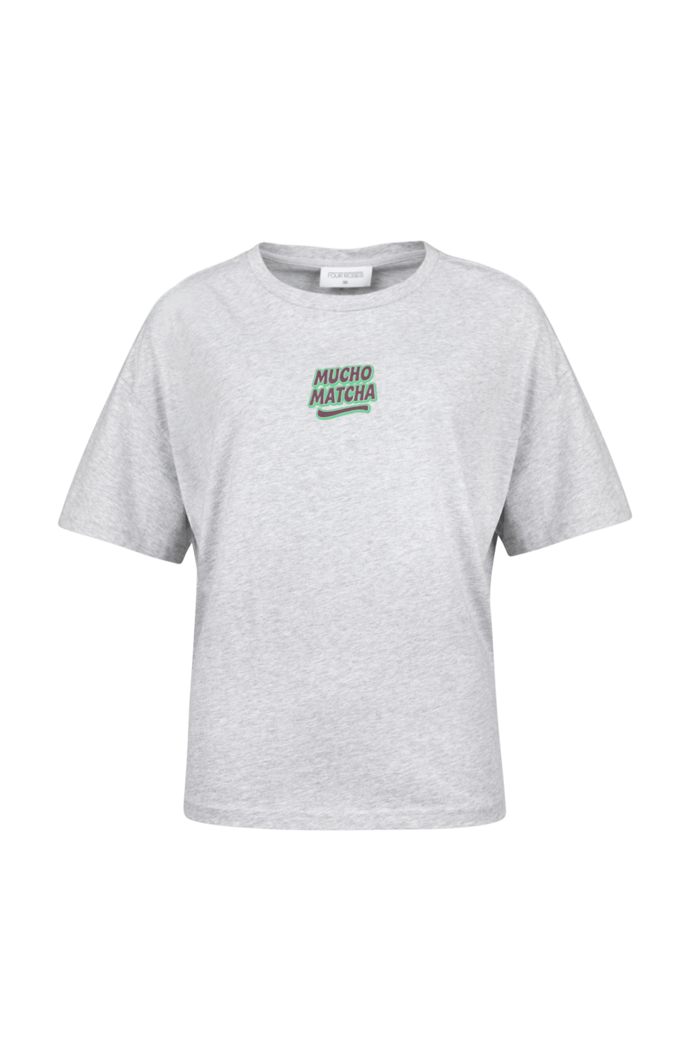 GRIJS T-SHIRT MUCHO MATCHA (9569) - Four Roses