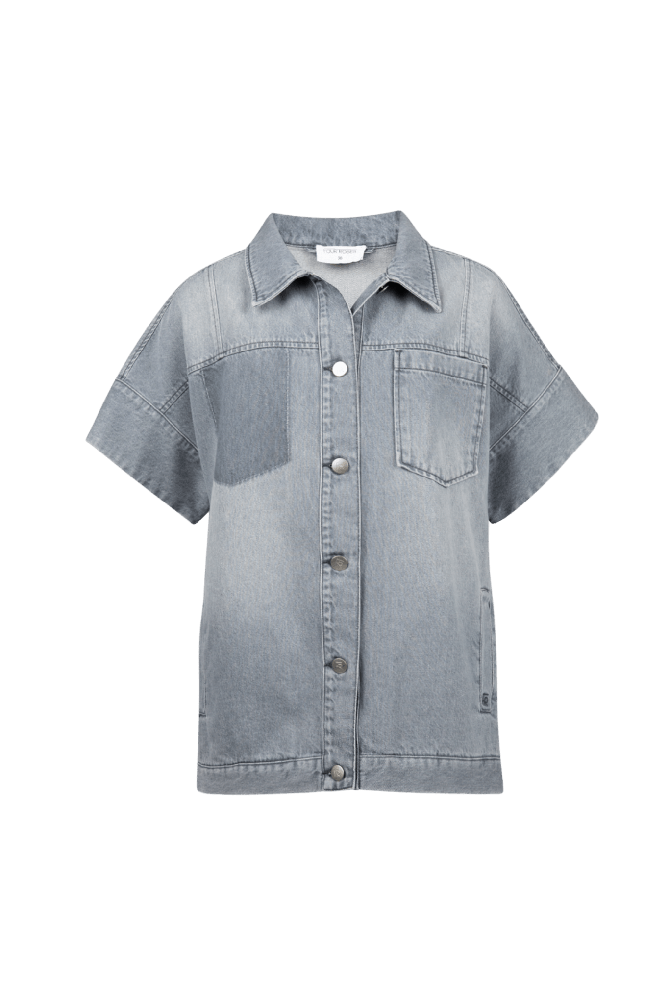 GRIJZE OVERSIZED JEANSVEST (9506) - Four Roses