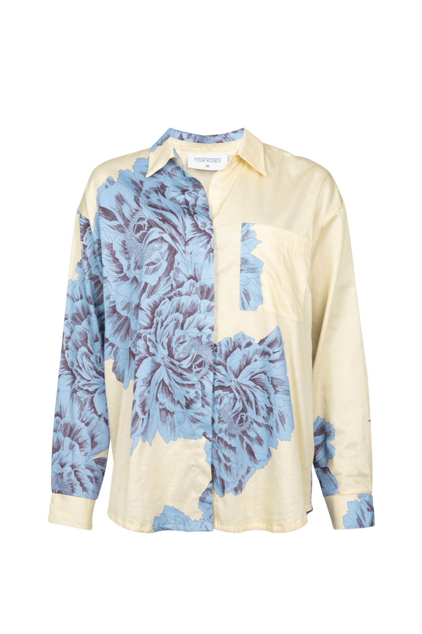 HEMD MET GEPLAATSTE BLOEMENPRINT (9128) - Four Roses