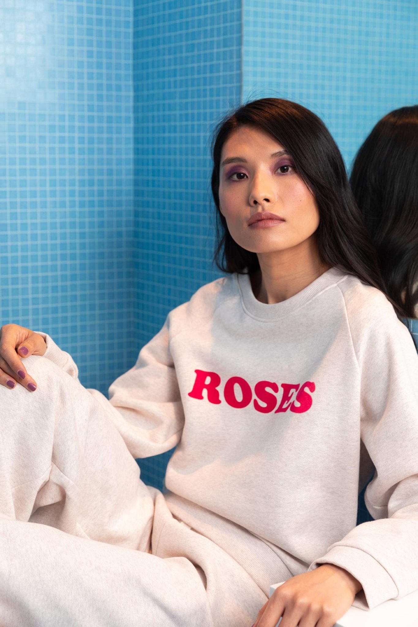 JOGGERS IN ECRU CHINE (7531) - Four Roses