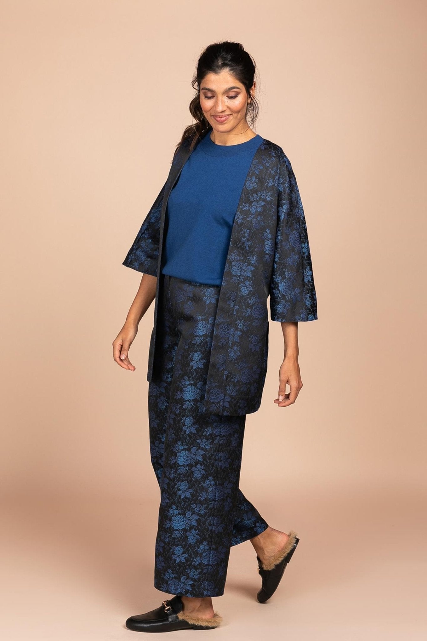 KIMONO IN PRACHTIGE JACQUARDSTOF (7631) - Four Roses