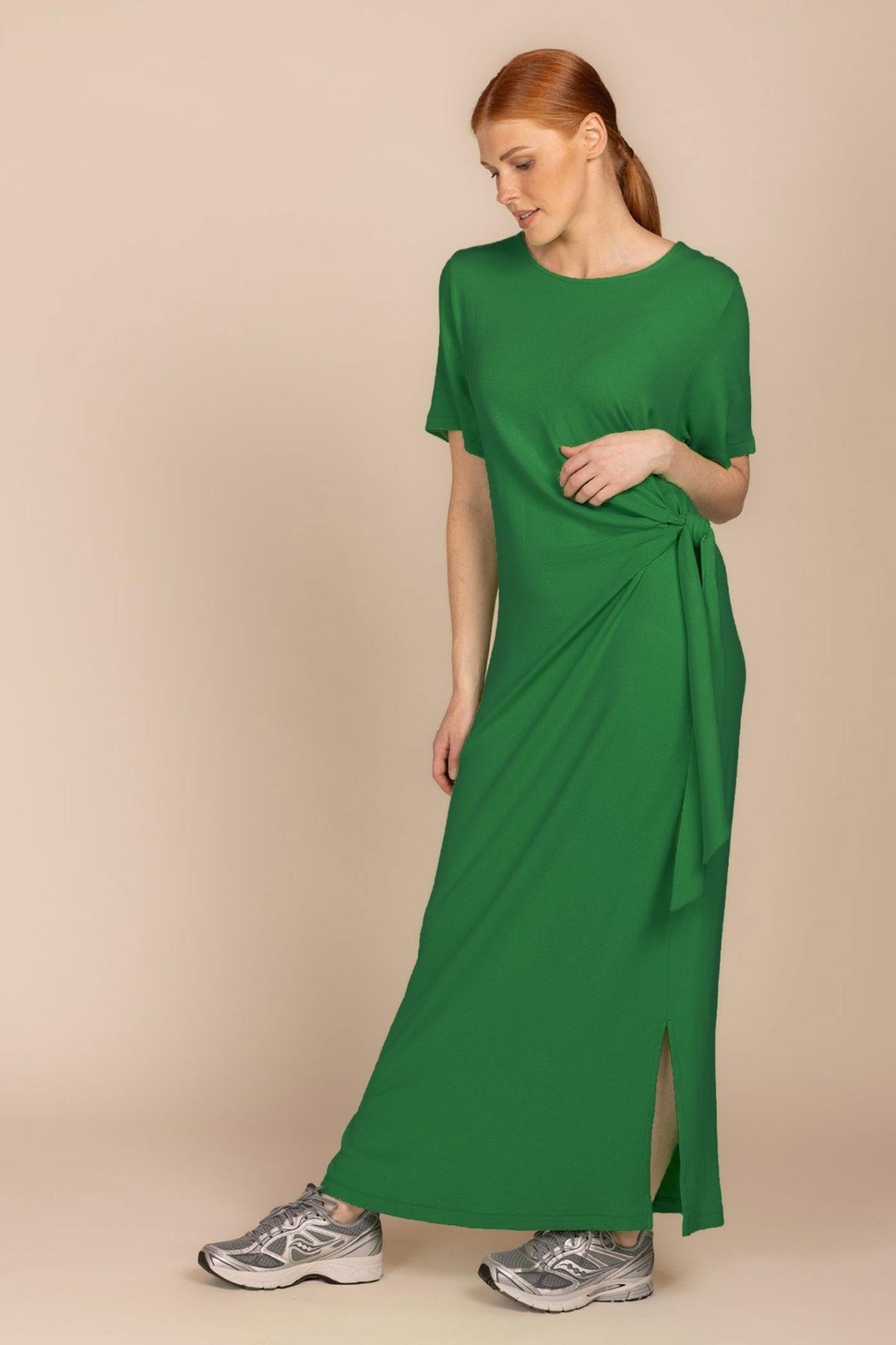 LANGE JURK MET FANTASIEKNOOP IN DE TAILLE (9067) - Four Roses