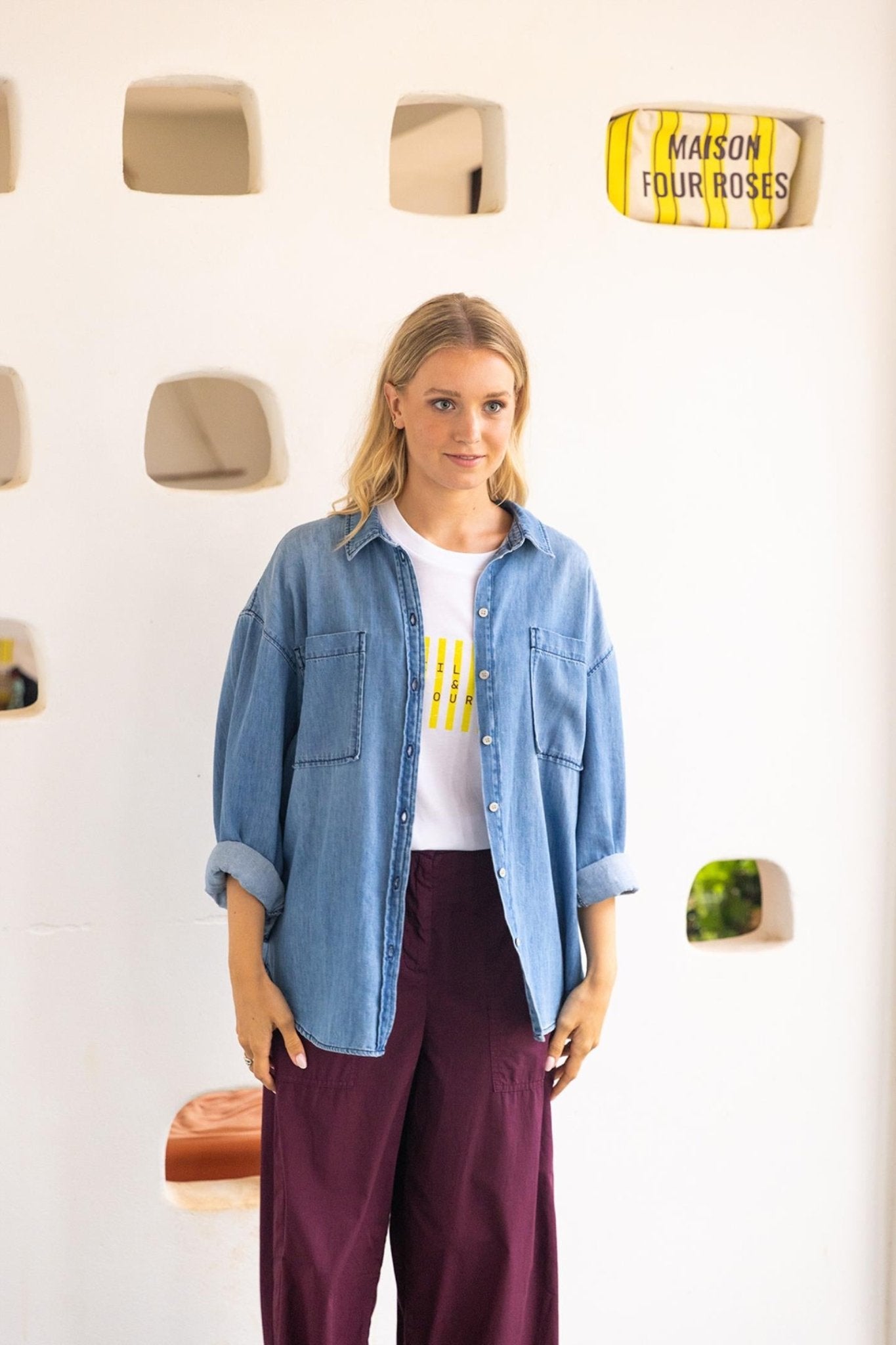 LICHTE BROEK IN KATOEN (9002) - Four Roses