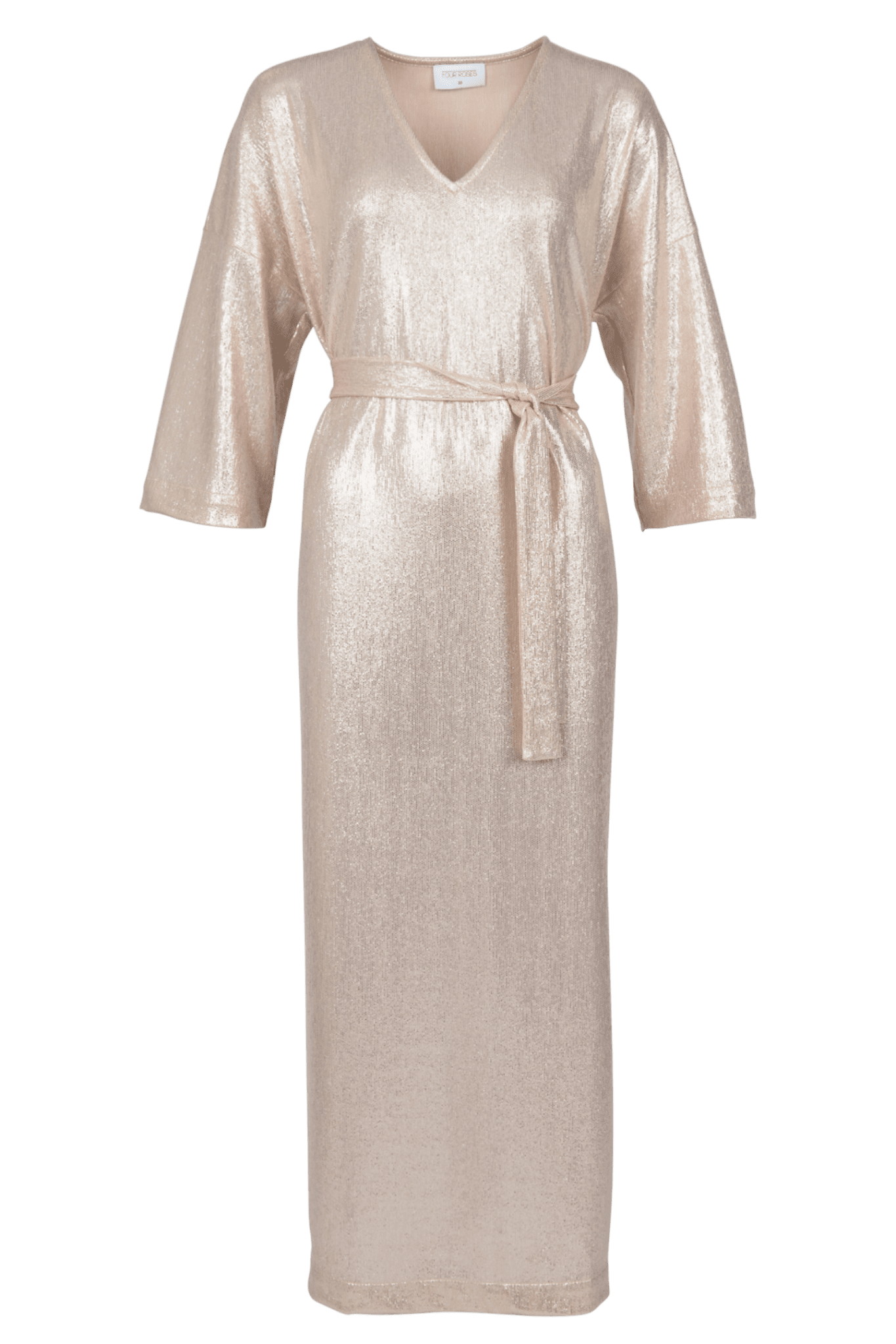 MIDI JURK IN ROSEGOLD MET SPLIT (9140) - Four Roses