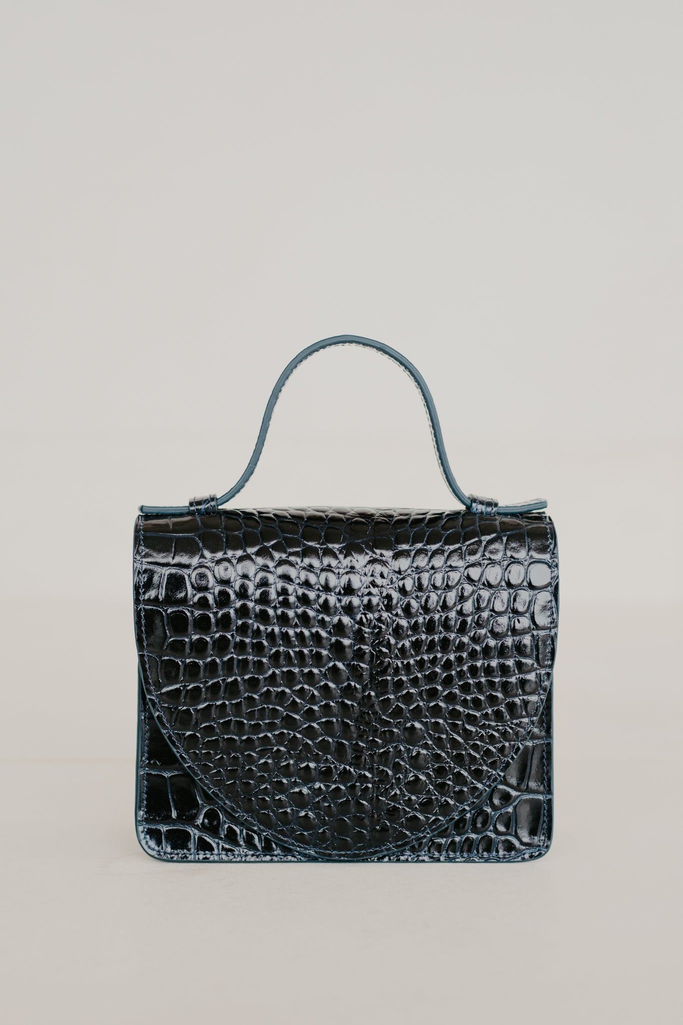 MIEKE DIERCKX - Micro Briefcase - Night Blue Croco - Four Roses