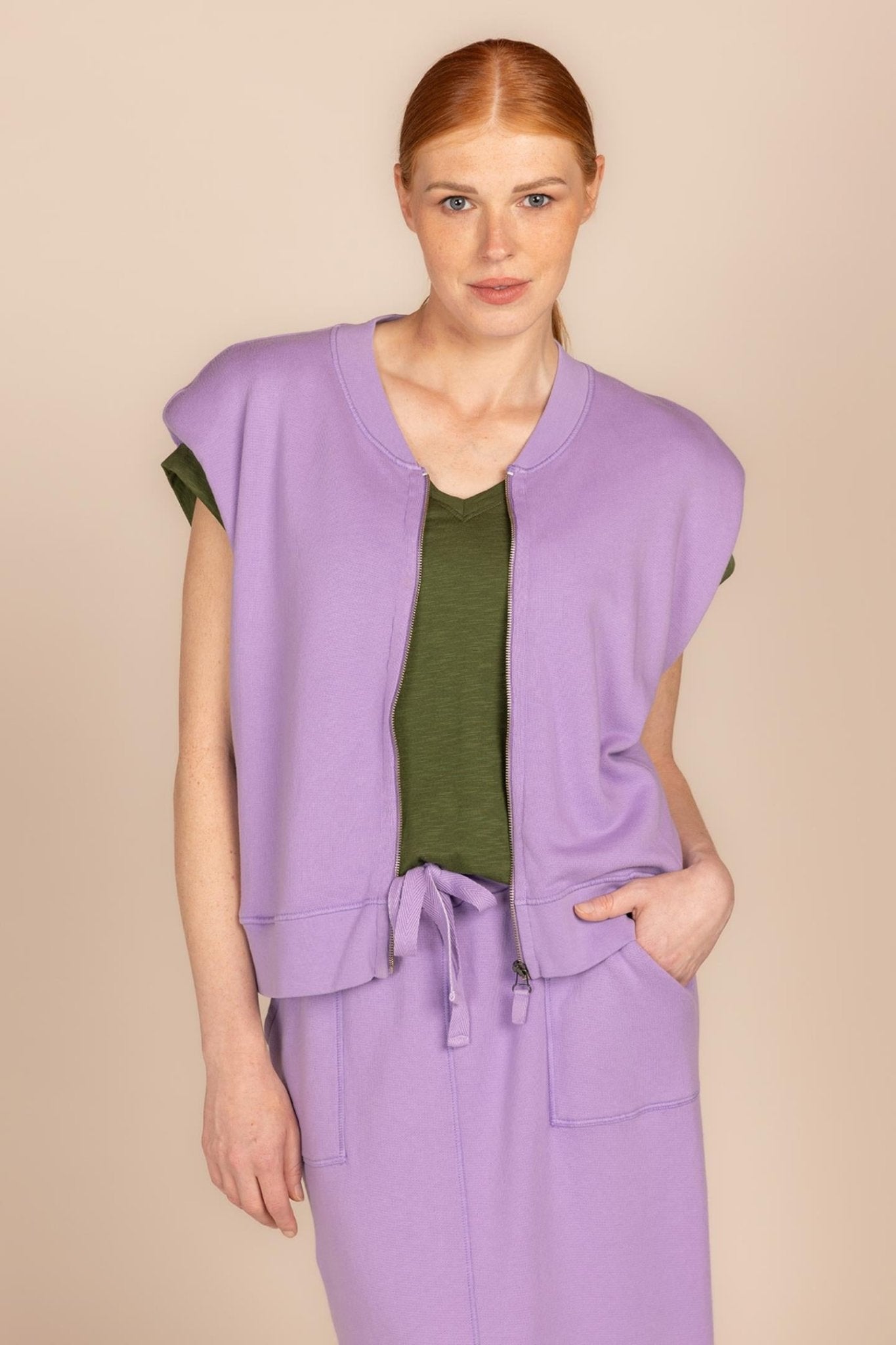 MOUWLOZE GILET MET RITSSLUITING (9045) - Four Roses