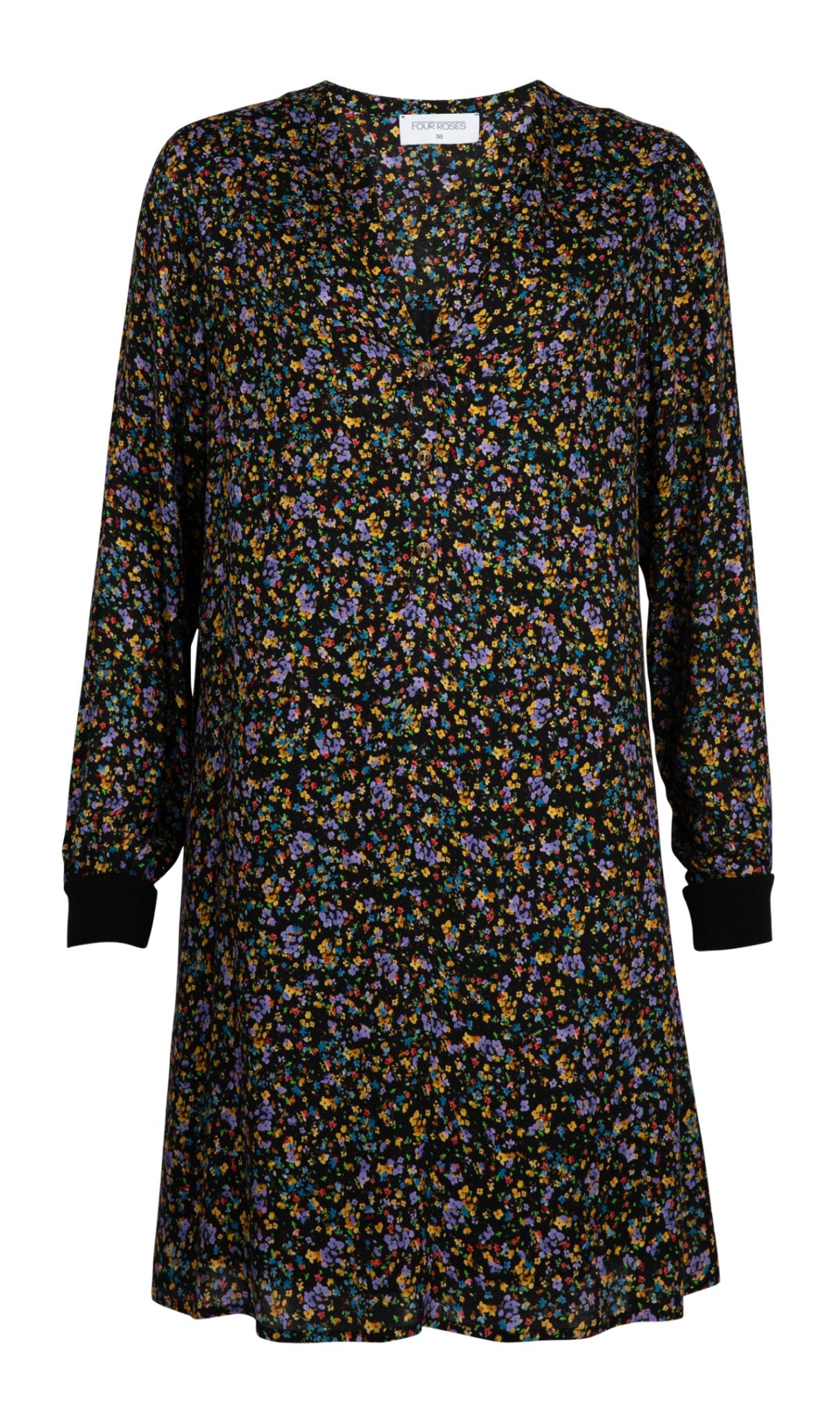 MULTICOLOR JURK MET LIBERTYPRINTJE (7639) - Four Roses