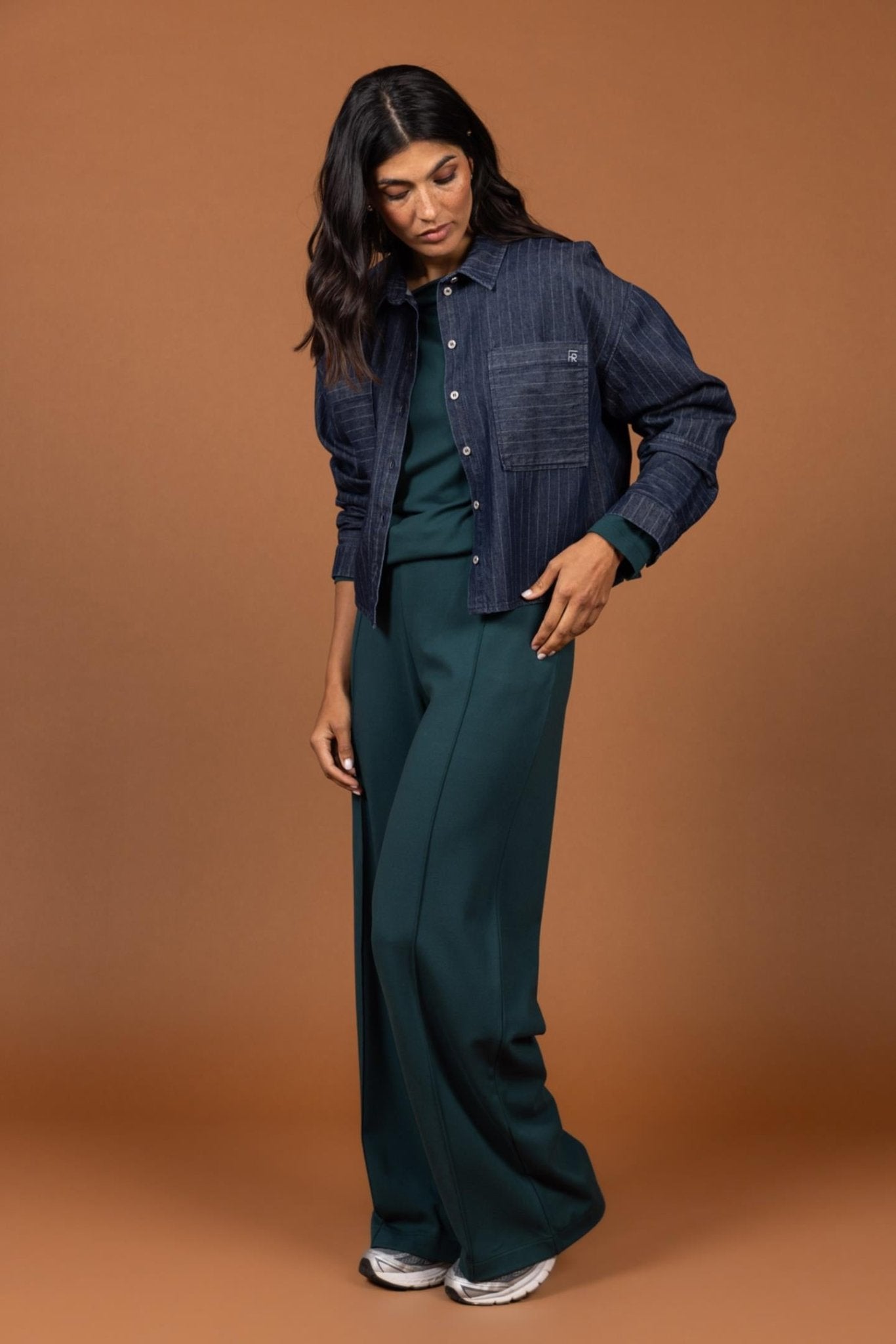 NAVY OVERHEMD IN JEANS (9503) - Four Roses