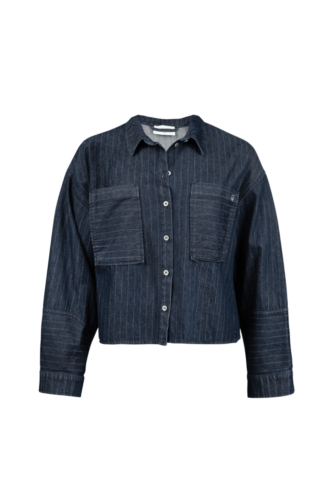 NAVY OVERHEMD IN JEANS (9503) - Four Roses
