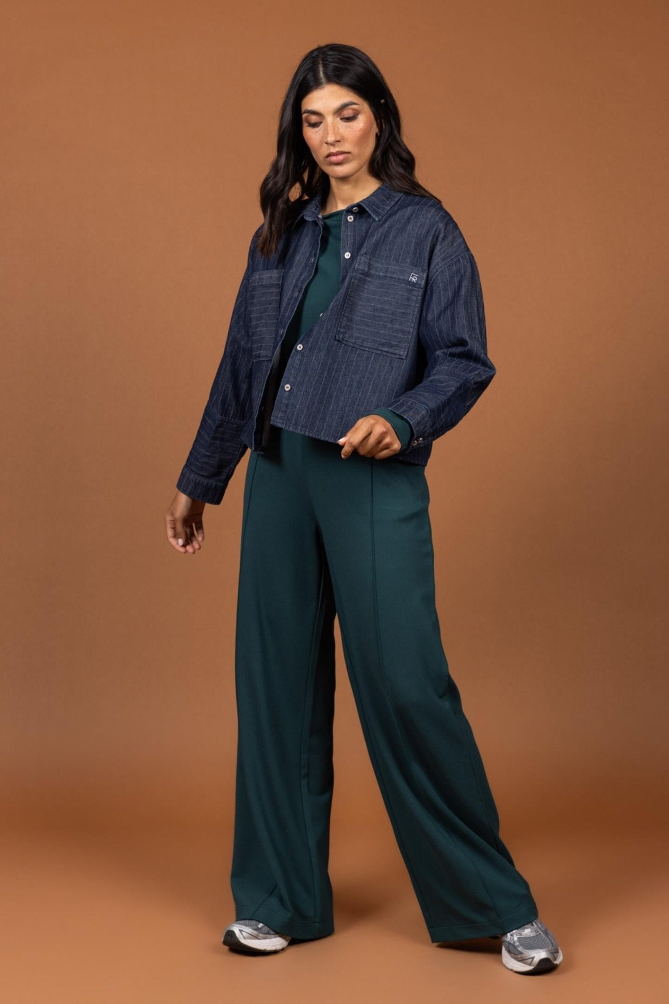 NAVY OVERHEMD IN JEANS (9503) - Four Roses