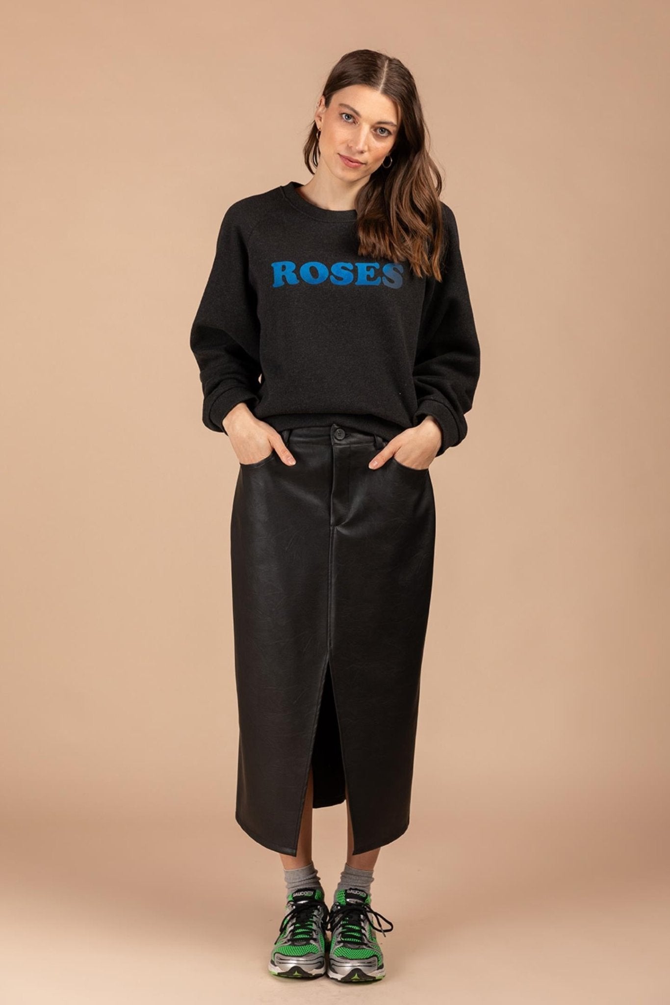 ROK IN LEDERLOOK MET SPLIT VOORAAN (7624) - Four Roses