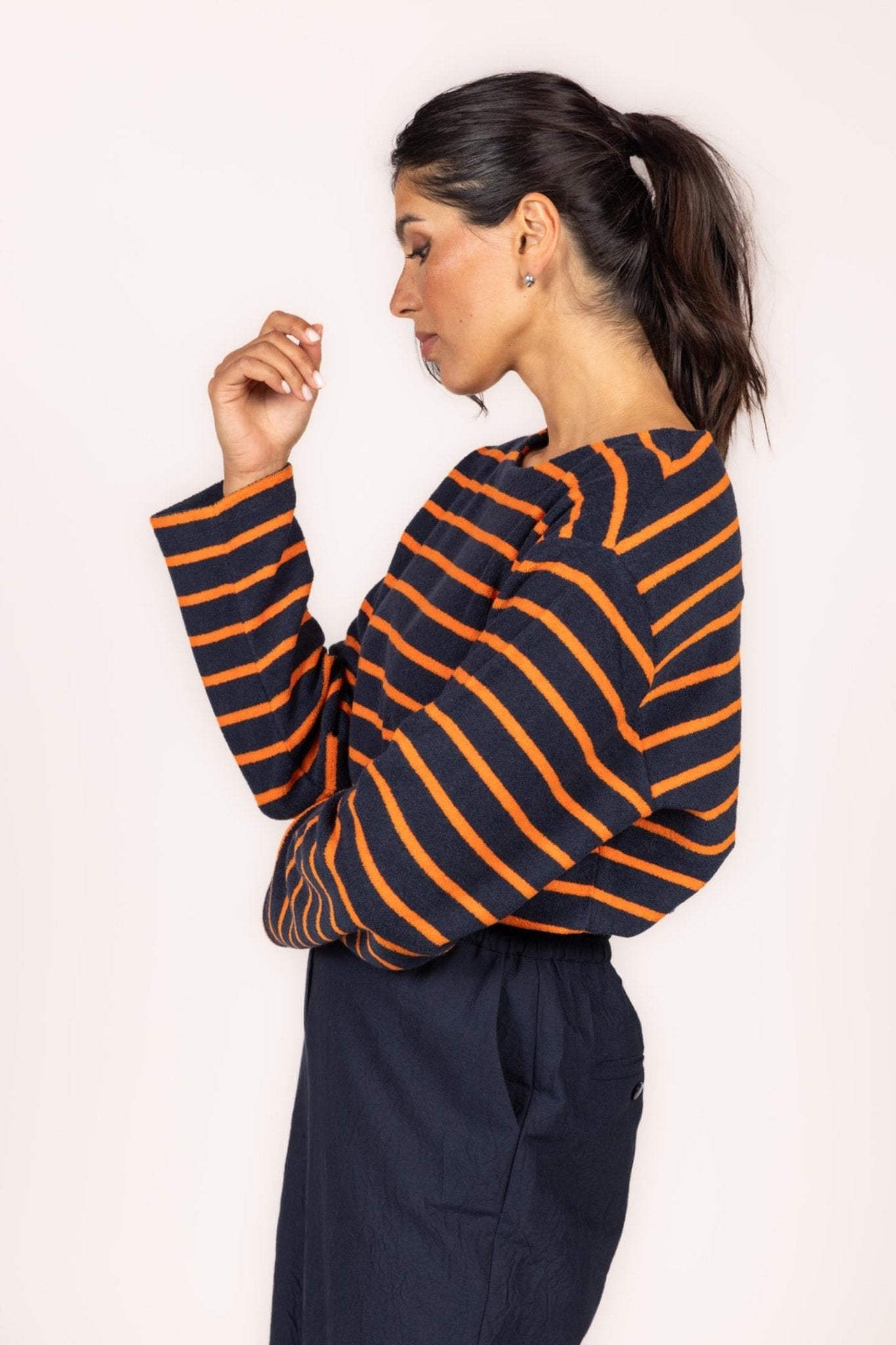 SWEATER IN SPONS MET STREPEN (9552) - Four Roses