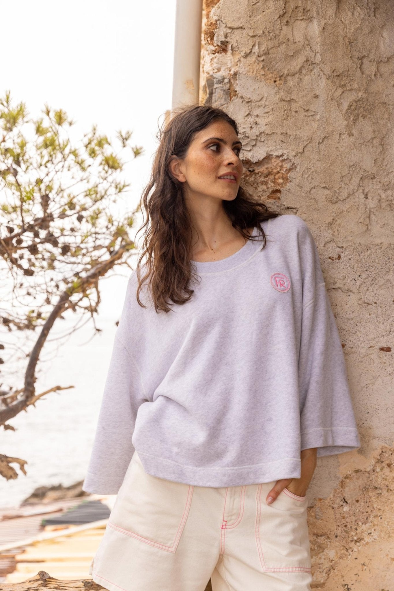 SWEATER WITH THREE-QUARTER SLEEVES (9044) - Four Roses