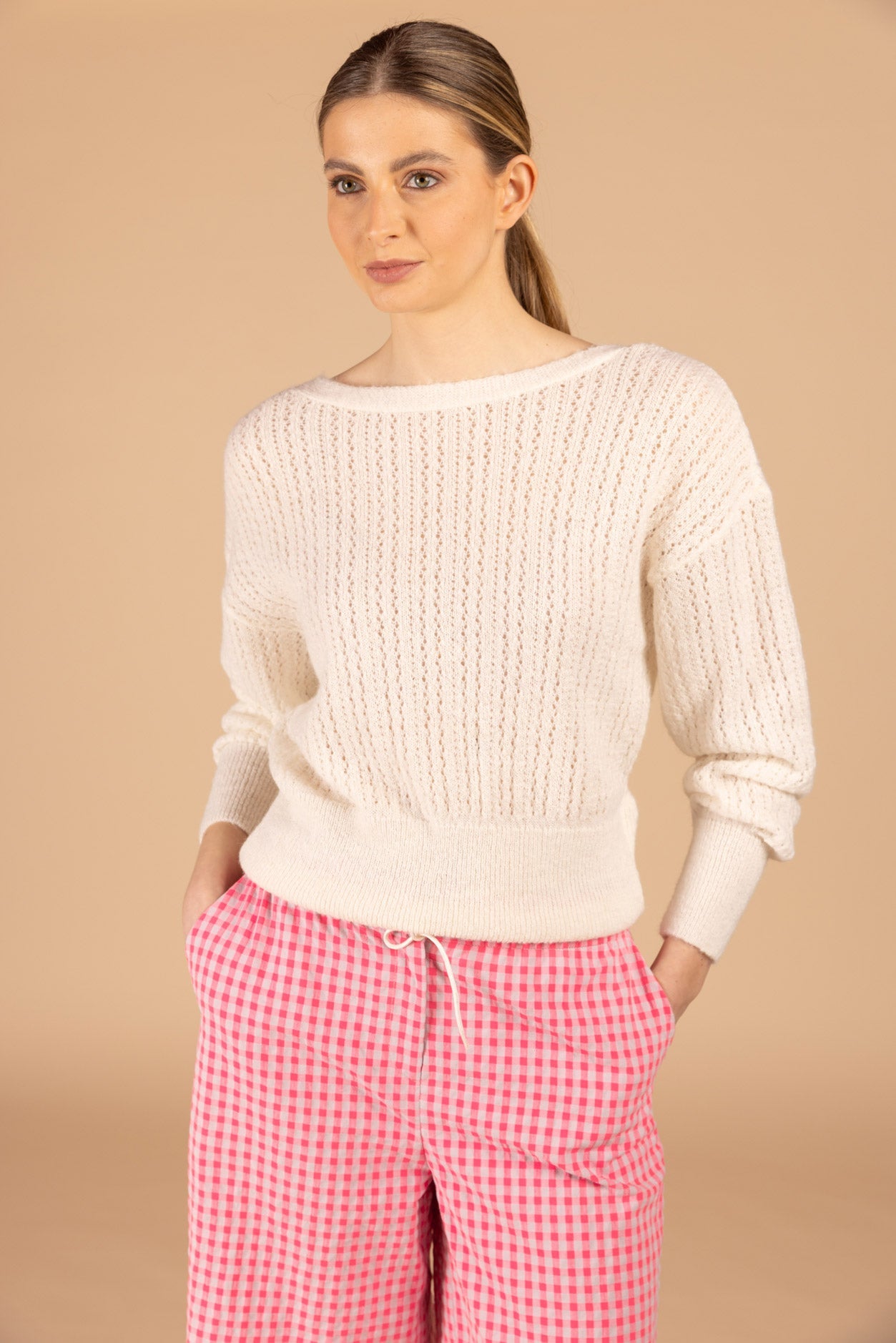 PULL À COL EN V RÉVERSIBLE (C9024) - Four Roses