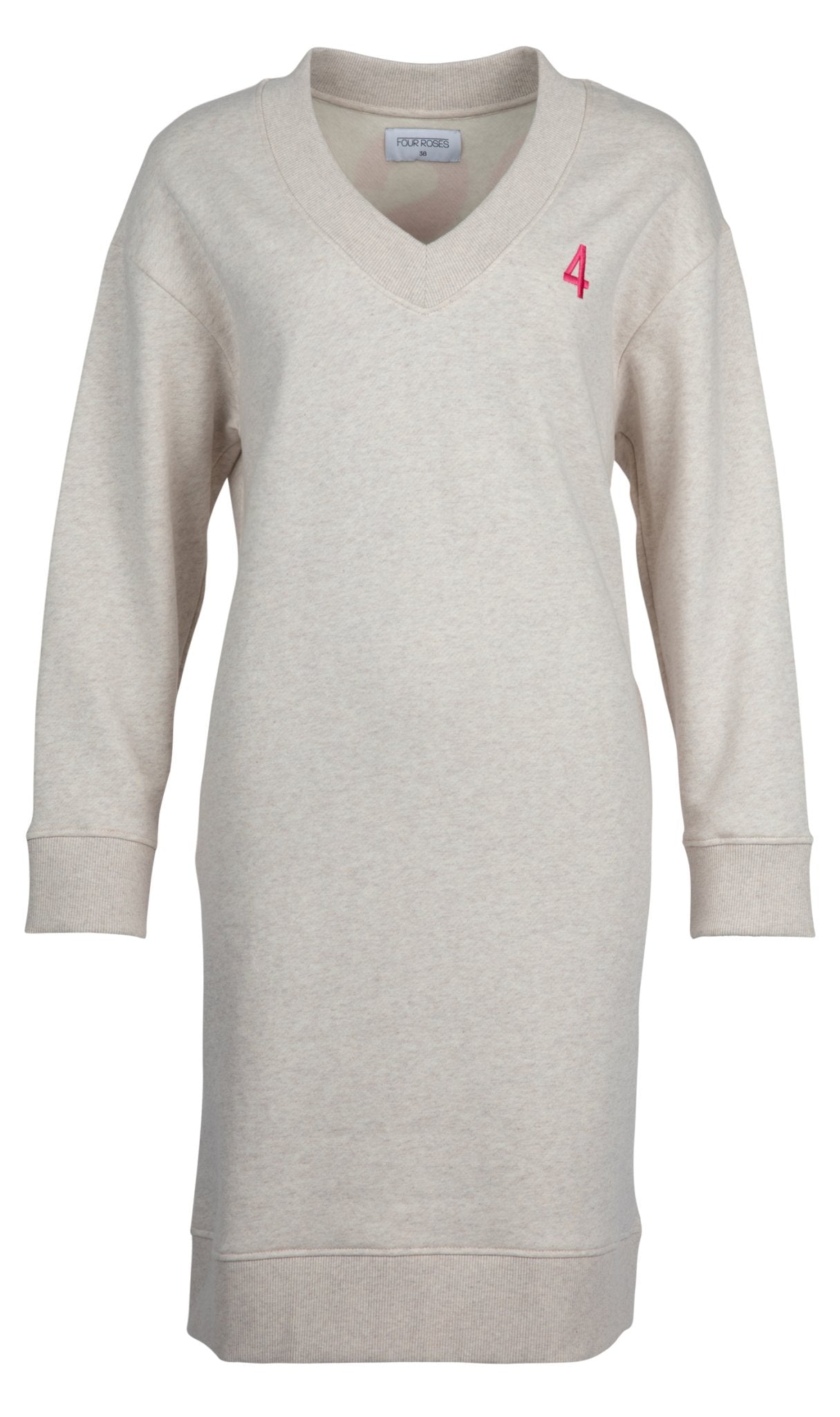 SWEATERDRESS MET V - HALS (7534) - Four Roses