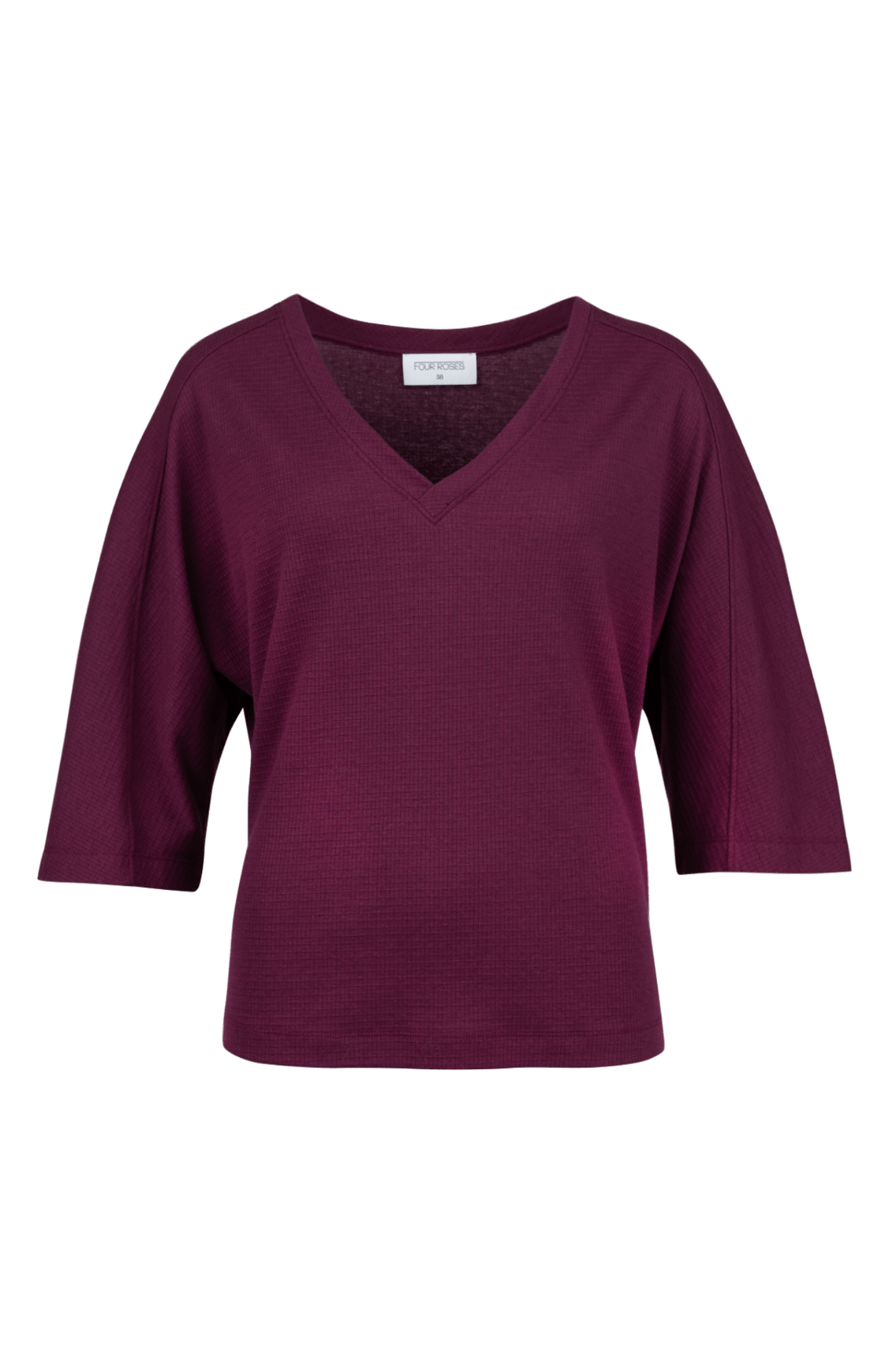 T-SHIRT MET DRIEKWARTMOUW (9537) - Four Roses