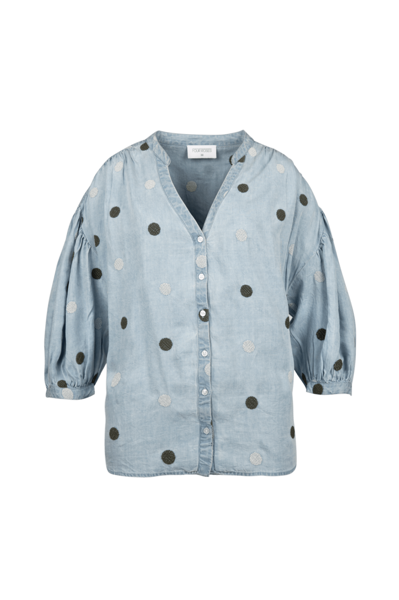 TENCELBLOUSE MET DOTS (9660) - Four Roses
