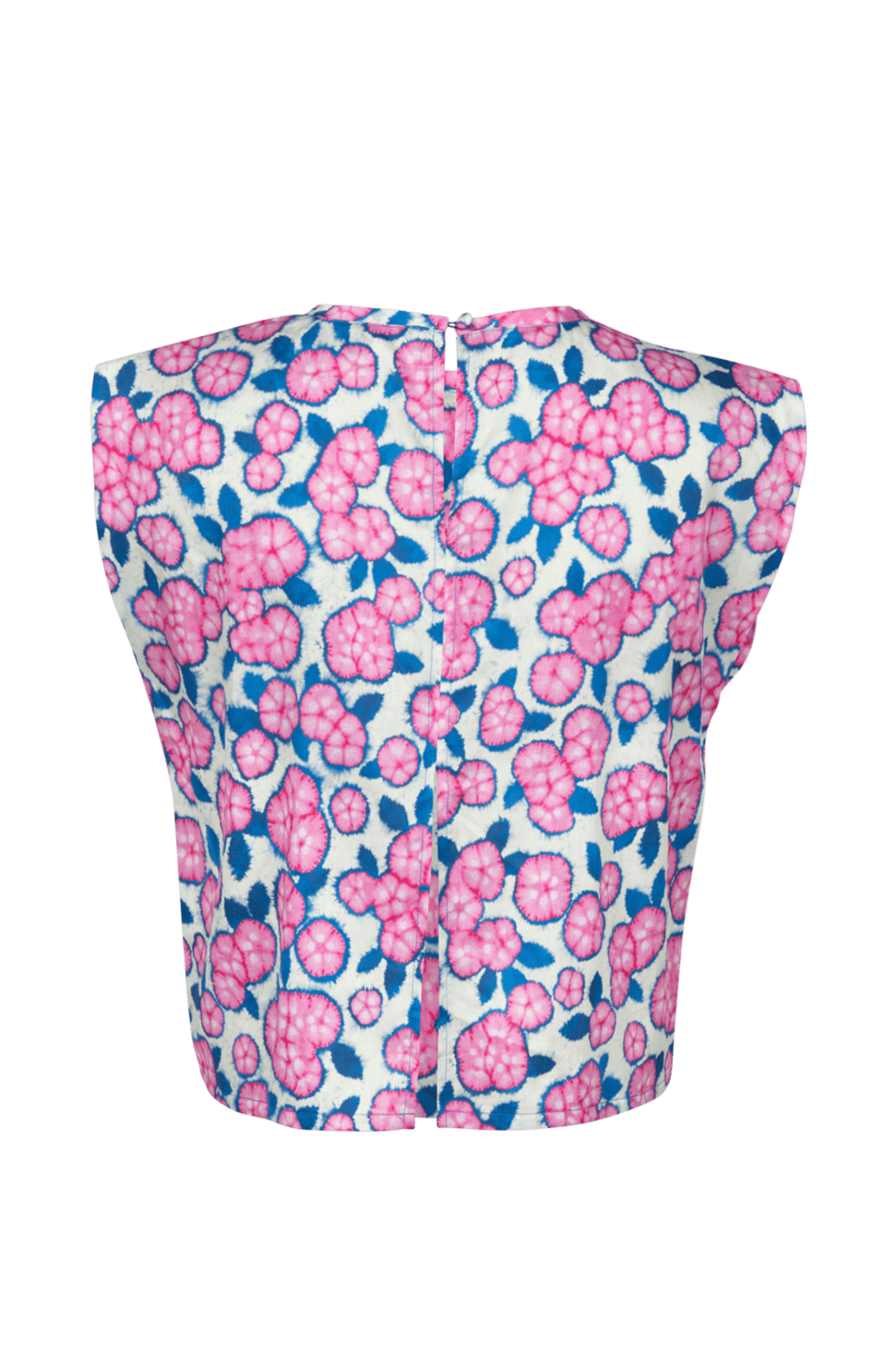 TOP MET RUGSPLIT EN AQUARELPATROON (C9117) - Four Roses