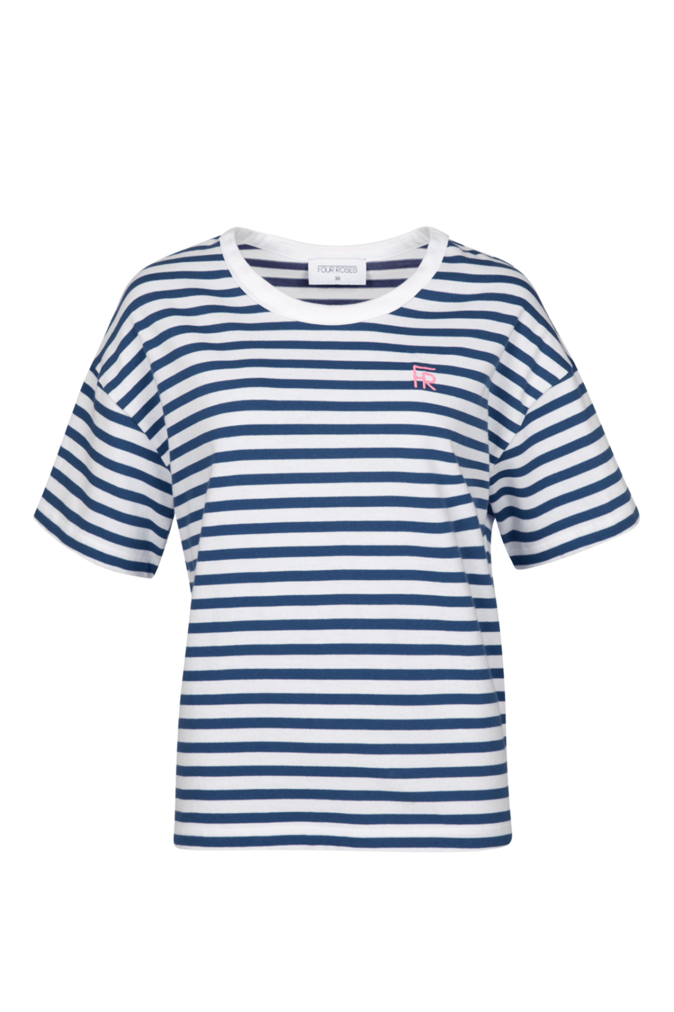 T-SHIRT WITH FINE STRIPES (C9066) - Four Roses