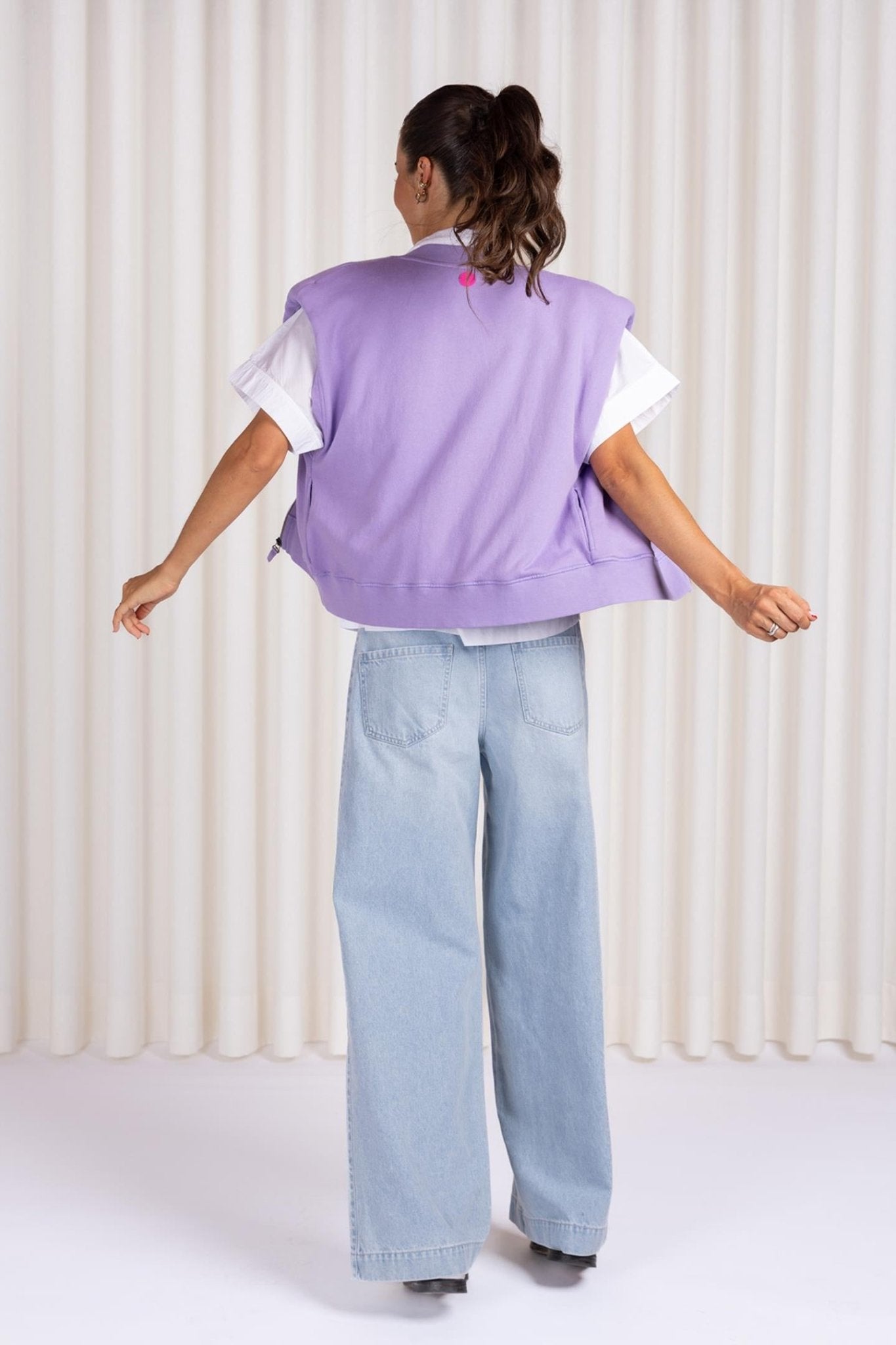 PANTALON LARGE EN DENIM CLAIR (9014) - Four Roses